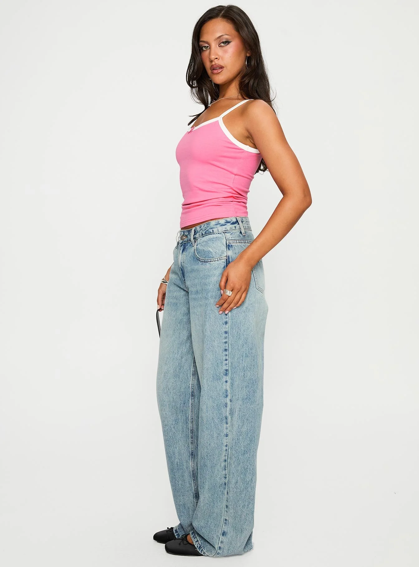 Edge Of Town Mid Rise Straight Leg Jeans Vintage Blue - Image 4