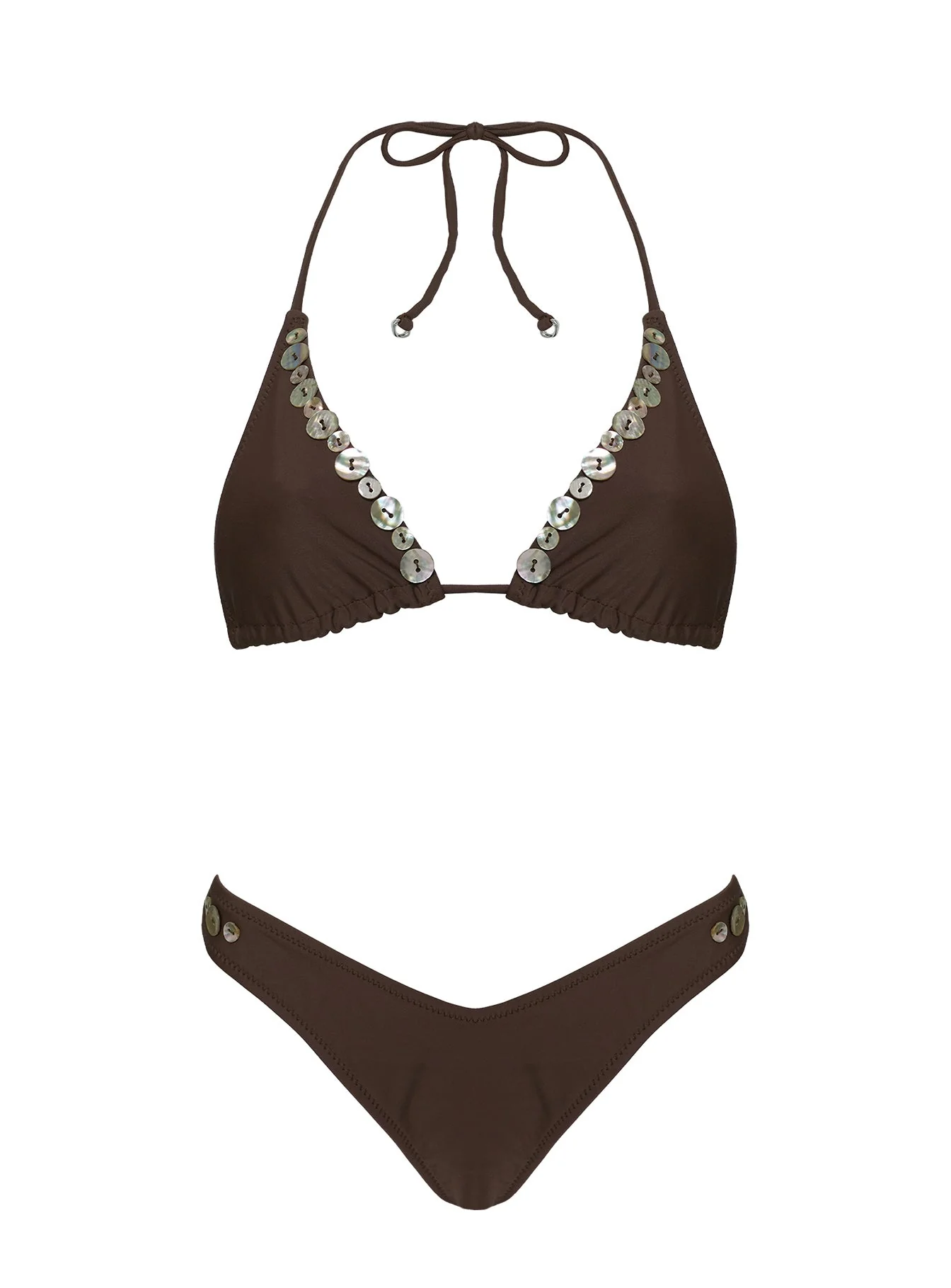 Edita Triangle Bikini Top Brown - Image 5