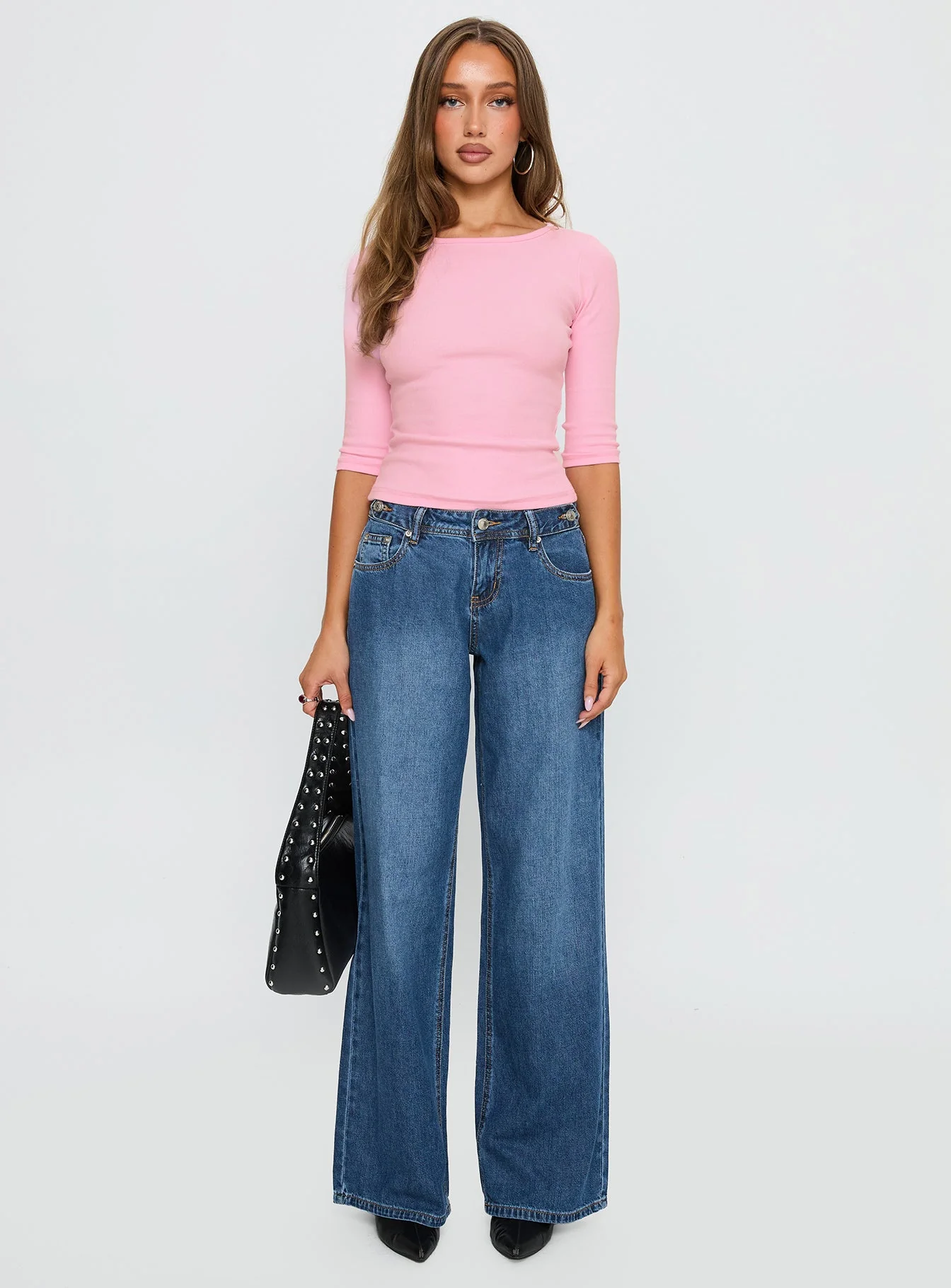 Elaia 3/4 Sleeve Top Pink - Image 7