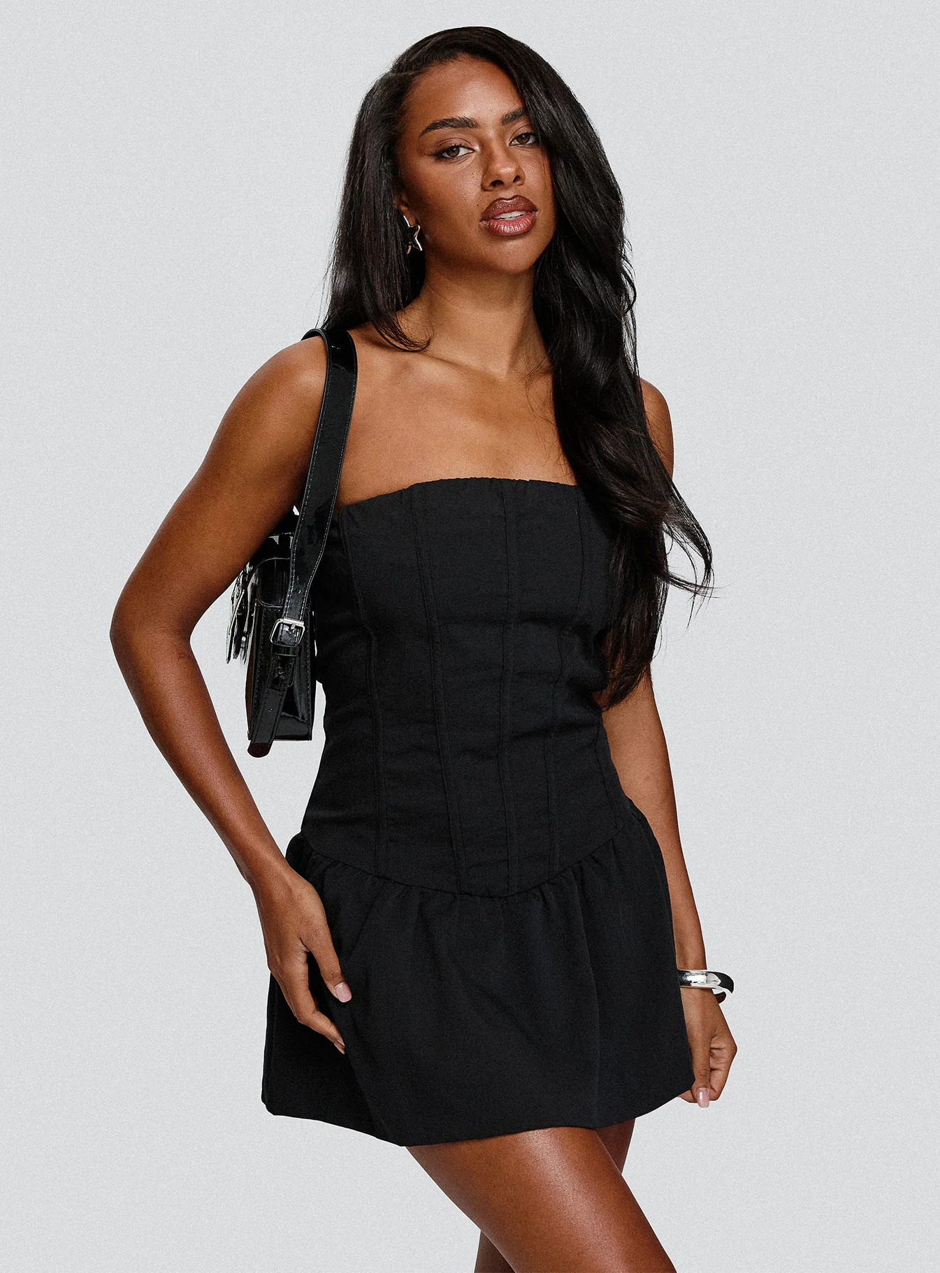 Elizar Strapless Mini Dress Black - Image 8