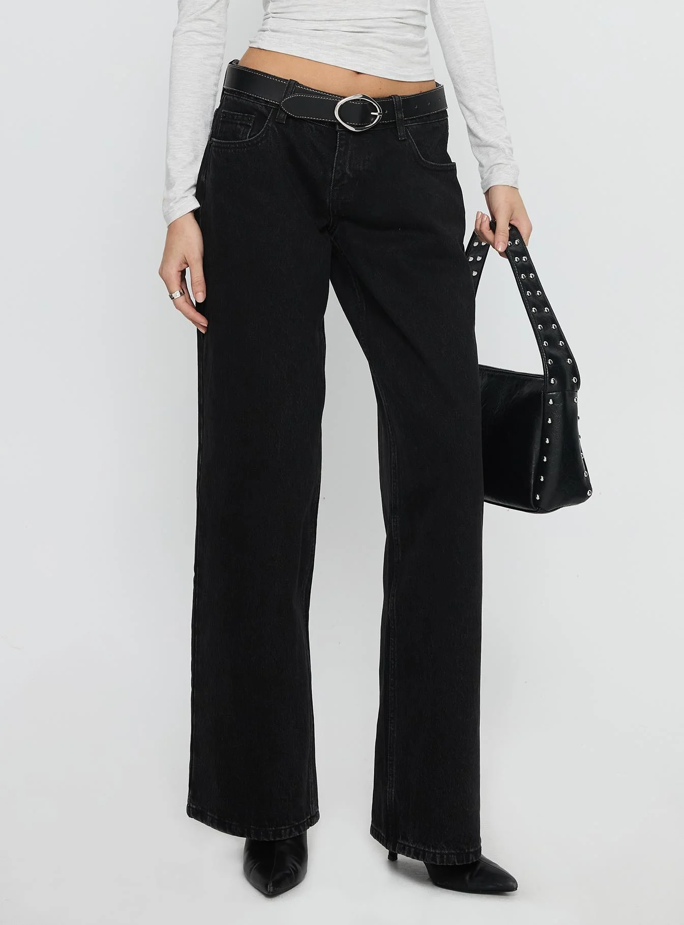 Ellanor Low Rise Slouch Denim Jean Washed Black - Image 2