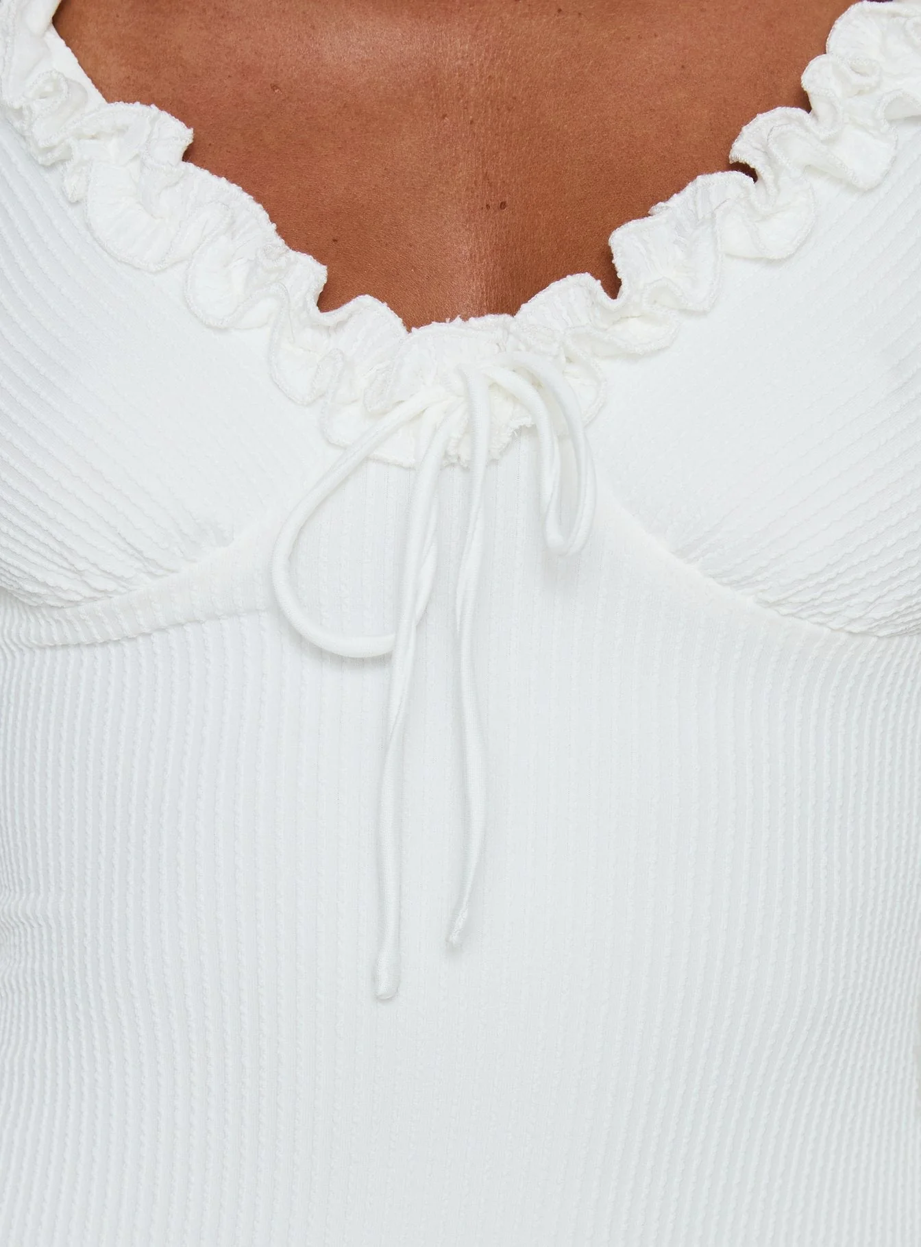 Elsy Ruffle Mini Dress White - Image 6