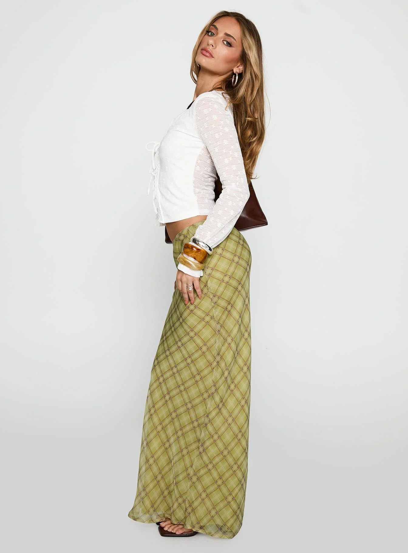 Emelyn Maxi Skirt Green - Image 4
