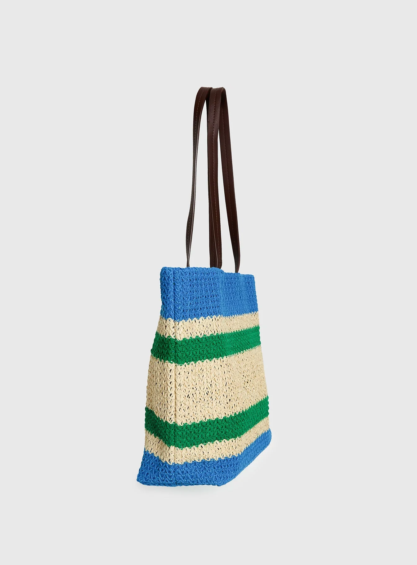 Encanto Tote Bag Blue / Green Stripe - Image 3