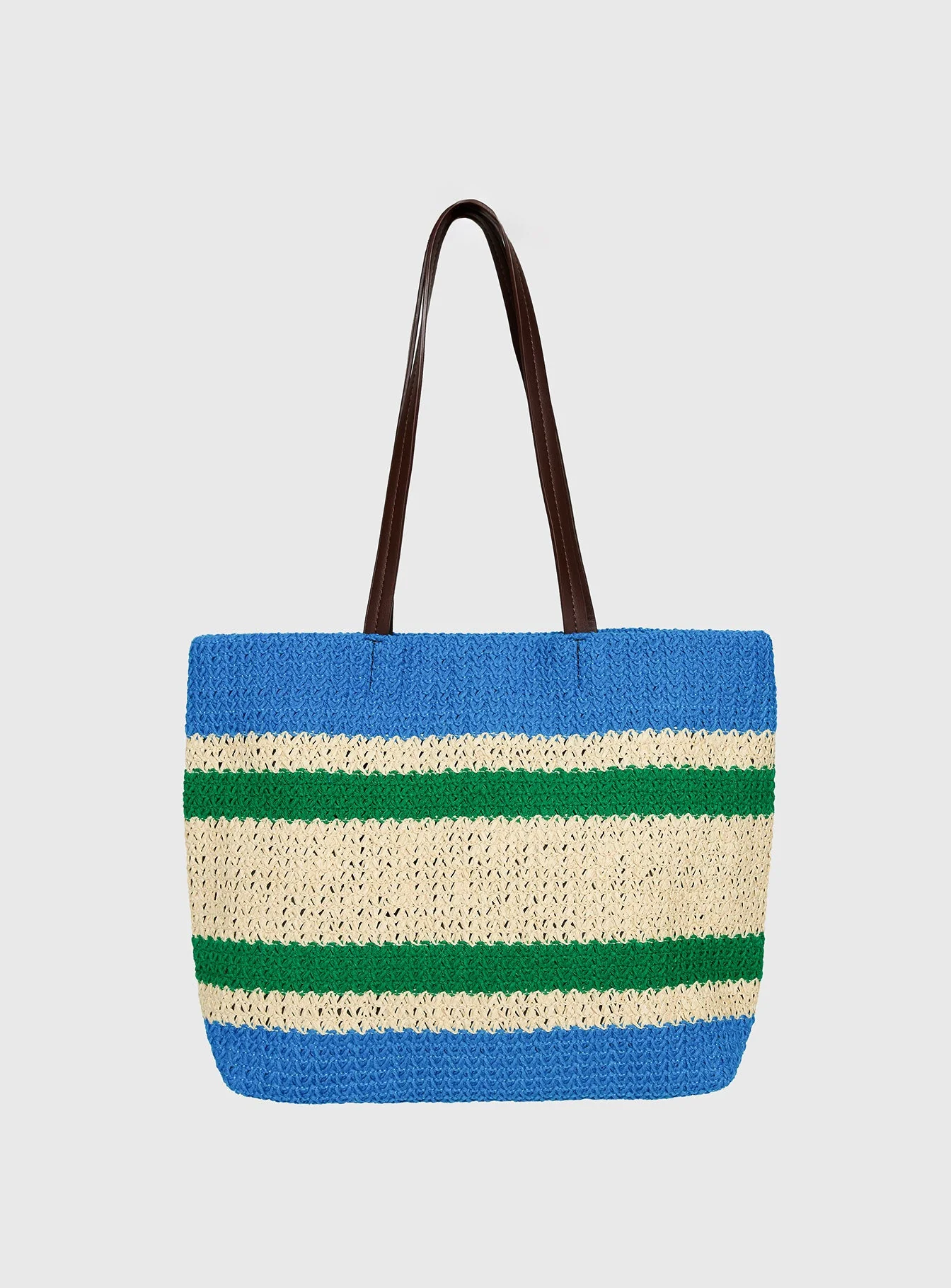 Encanto Tote Bag Blue / Green Stripe - Image 4