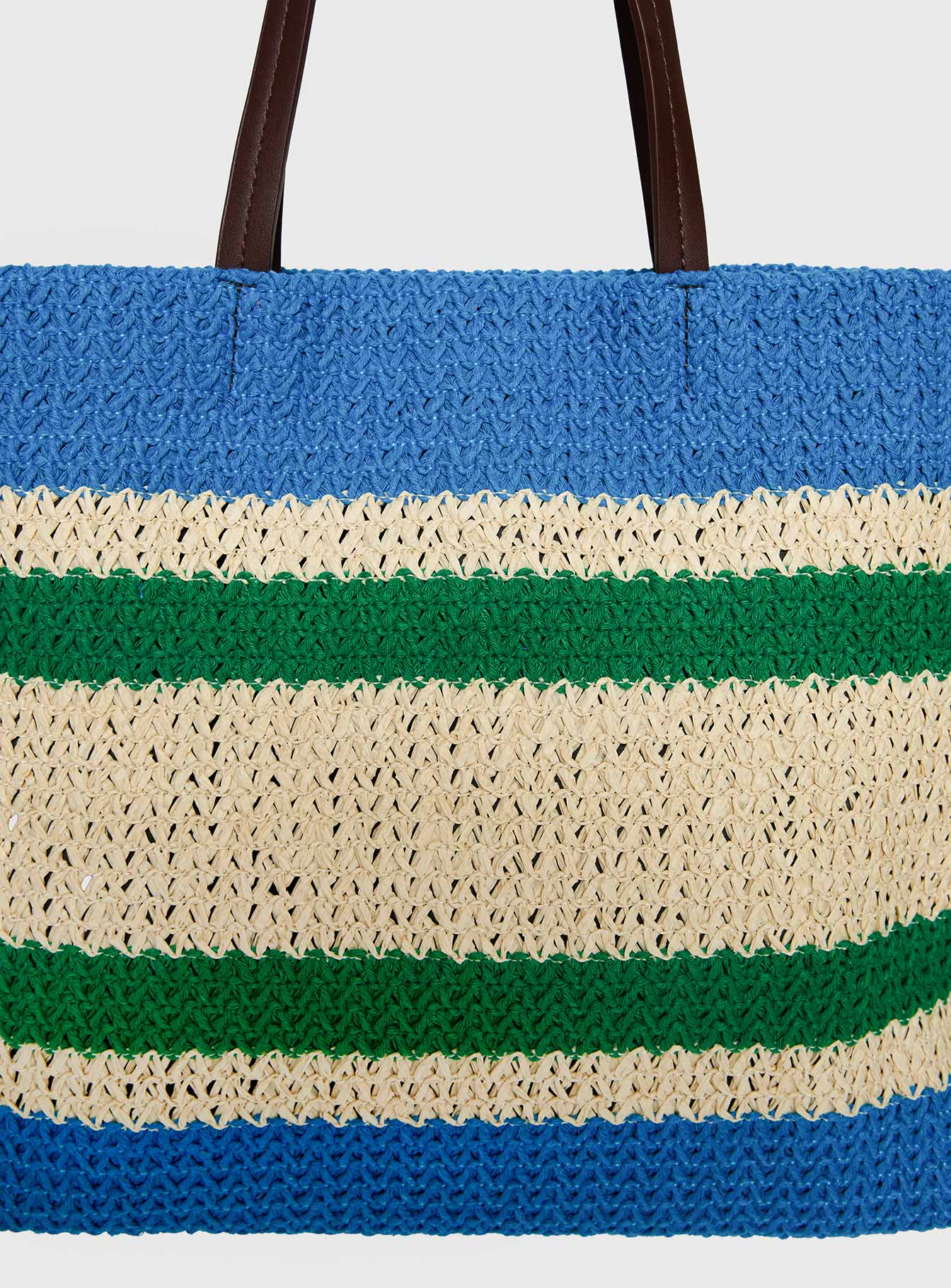 Encanto Tote Bag Blue / Green Stripe - Image 5