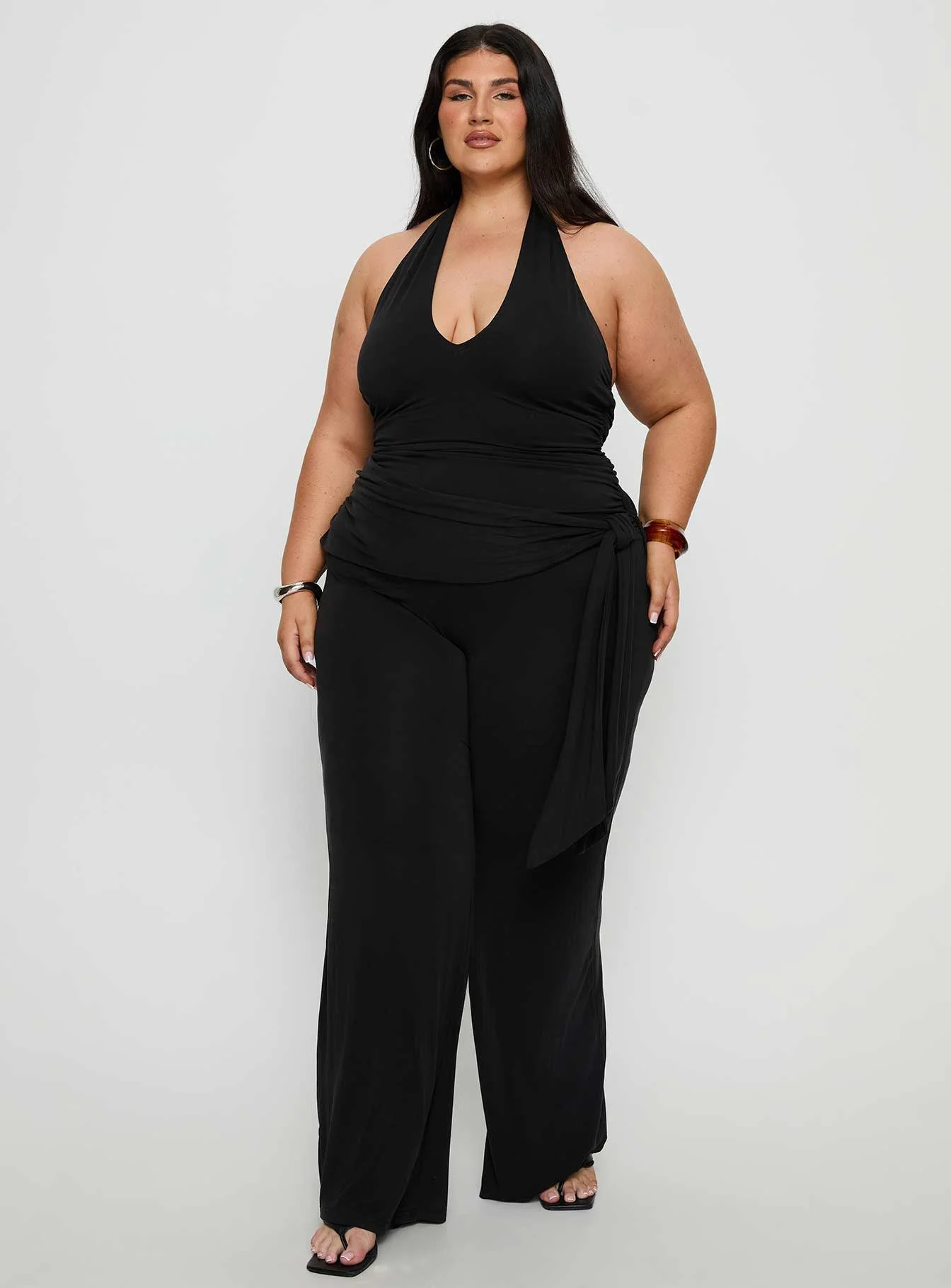 Enchantress Wide Leg Jumpsuit Black Curve - Image 2