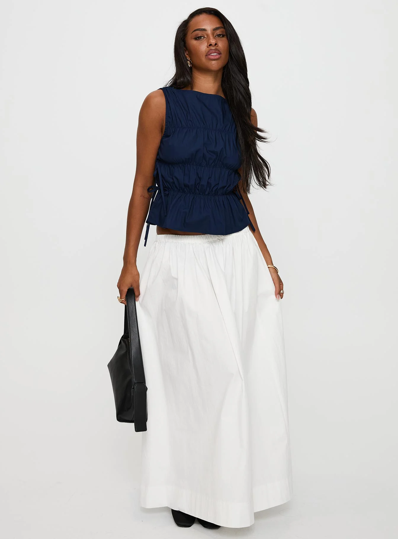Endless Summers Tie Side Top Navy - Image 3