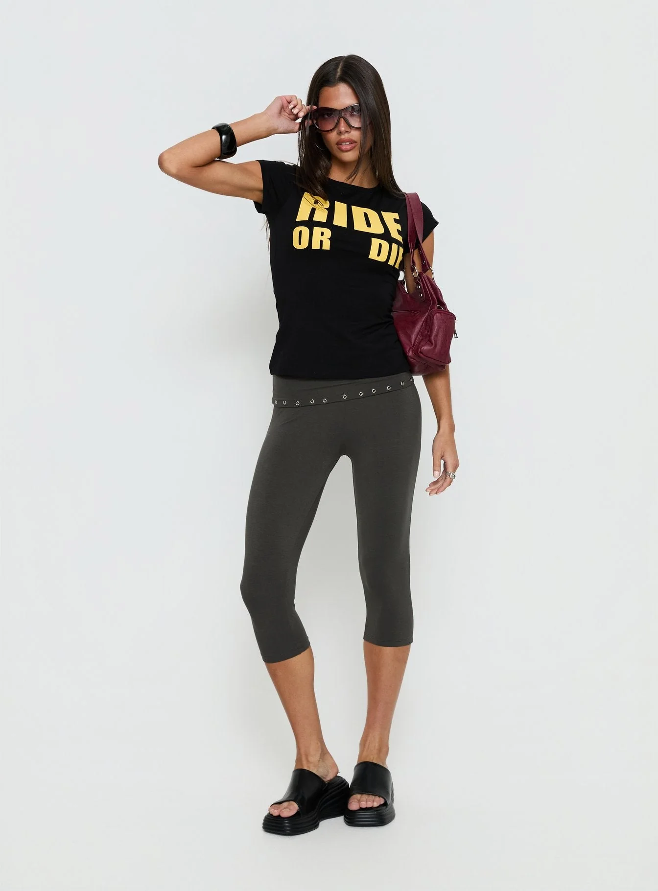 Enmu Capri Trouser Charcoal Grey - Image 2