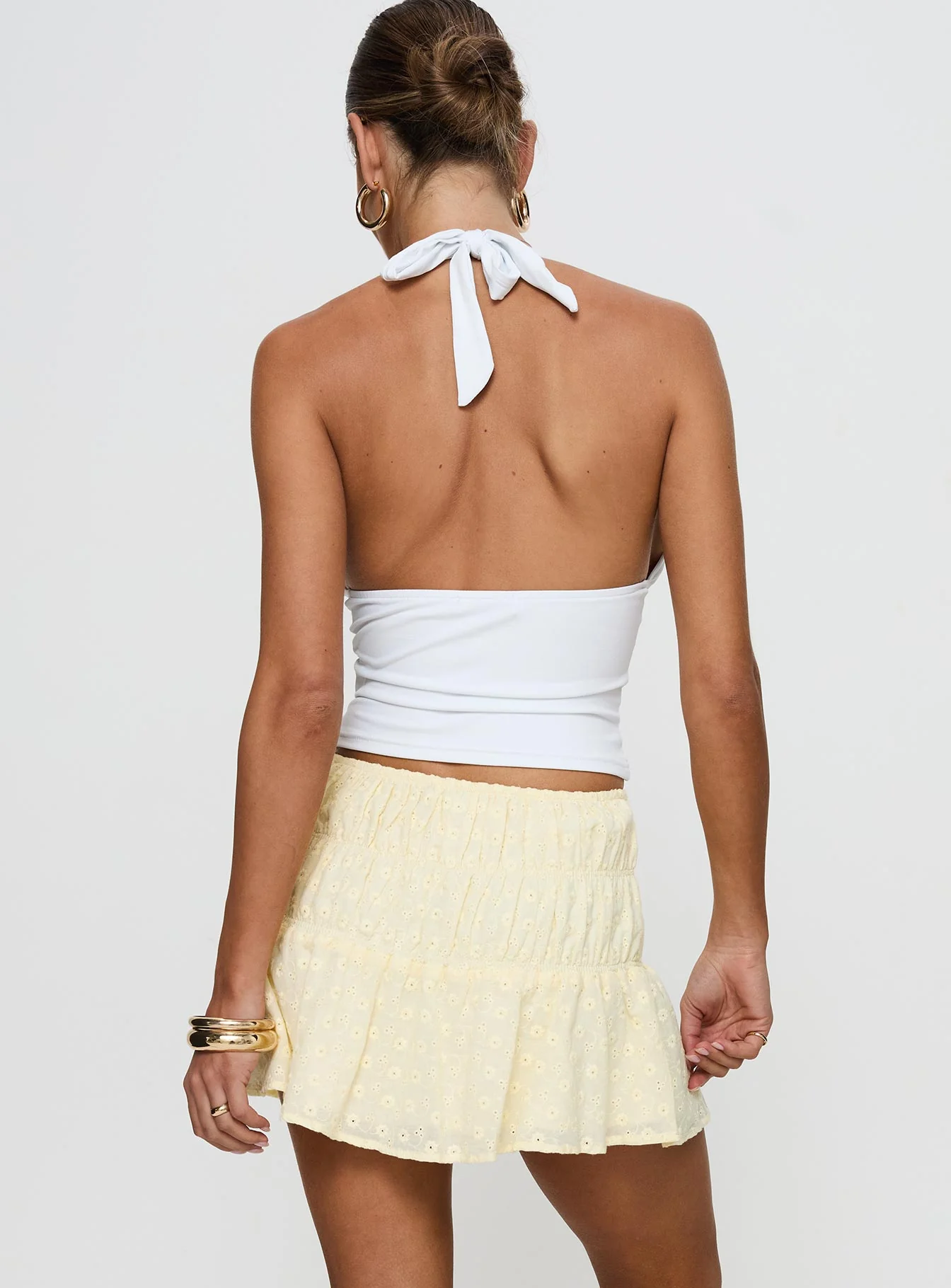 Esmee Shirred Mini Skirt Yellow - Image 5