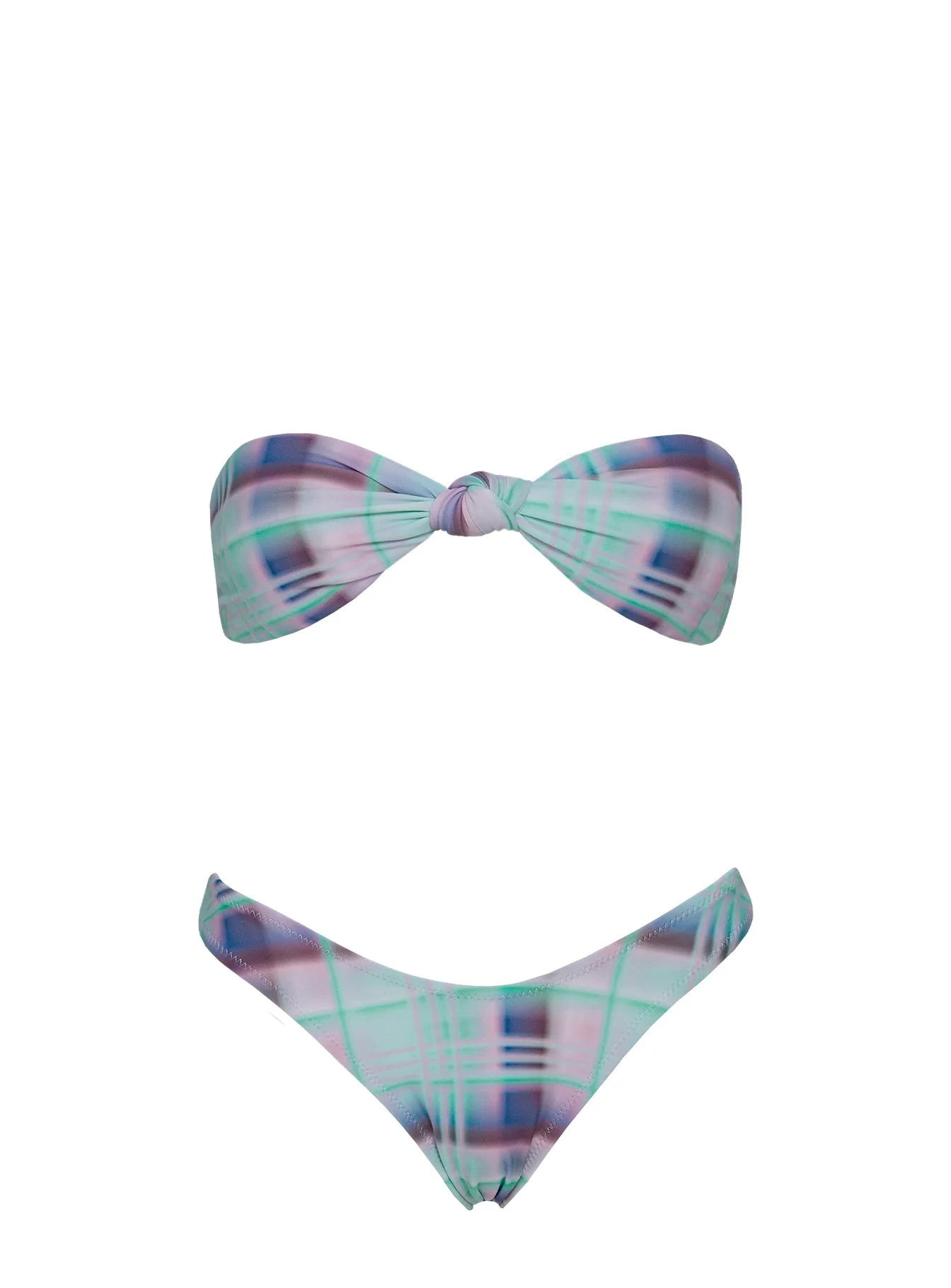 Esplanade Twist Bandeau Bikini Top Blue Multi - Image 5