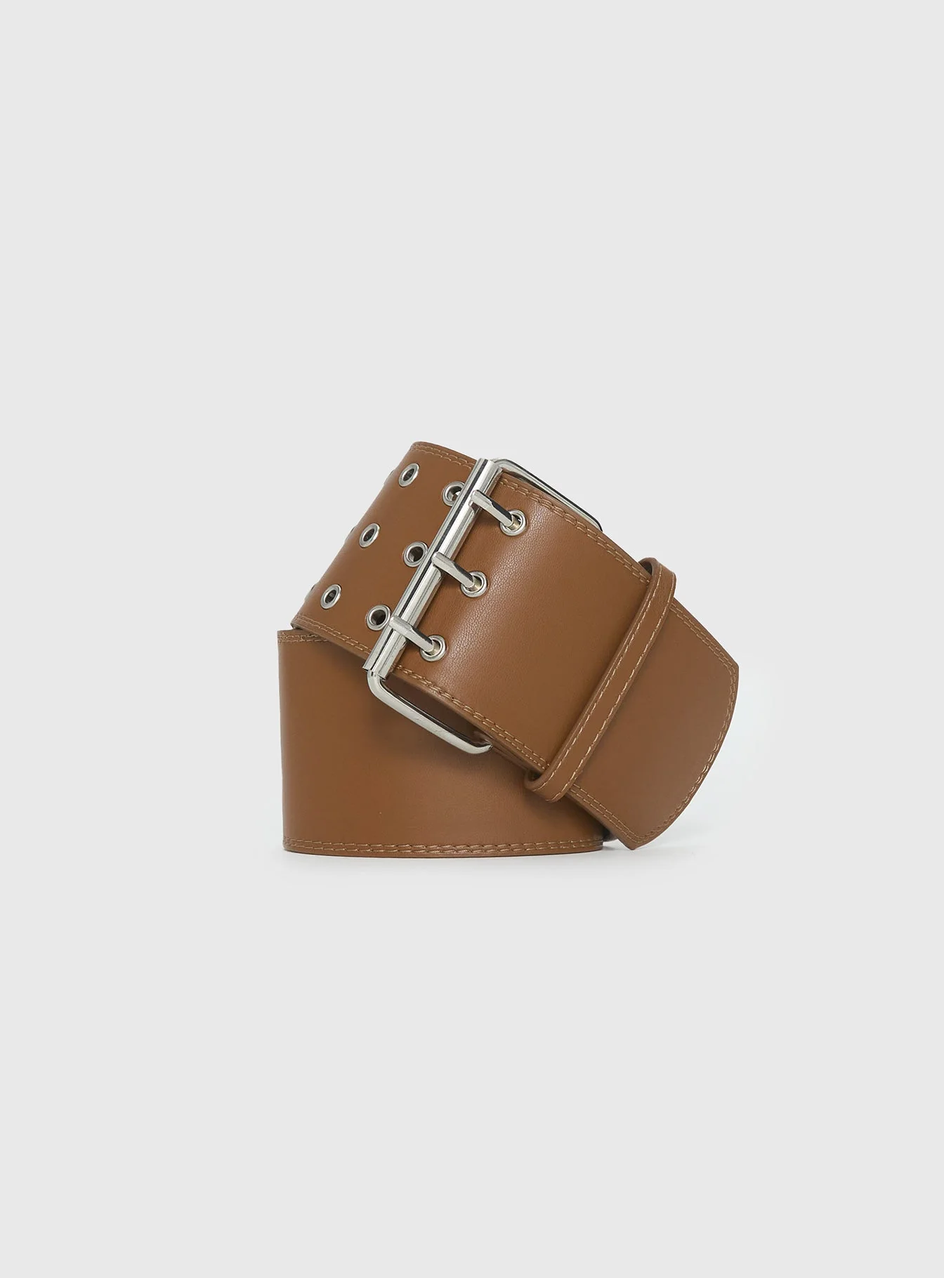 Essences Faux Leather Belt Brown - Image 2