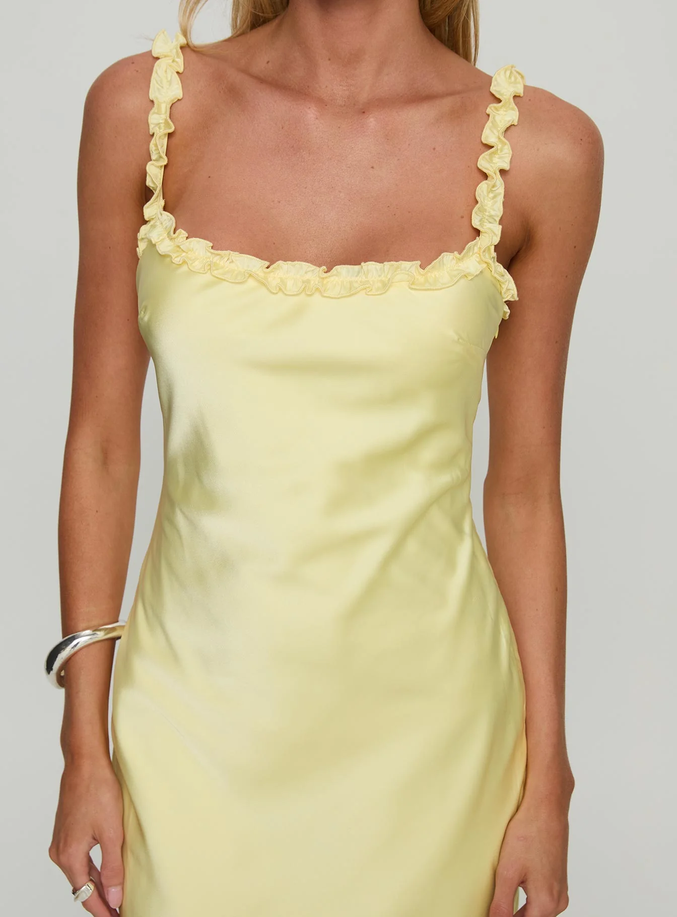 Everlea Frill Maxi Dress Yellow - Image 6