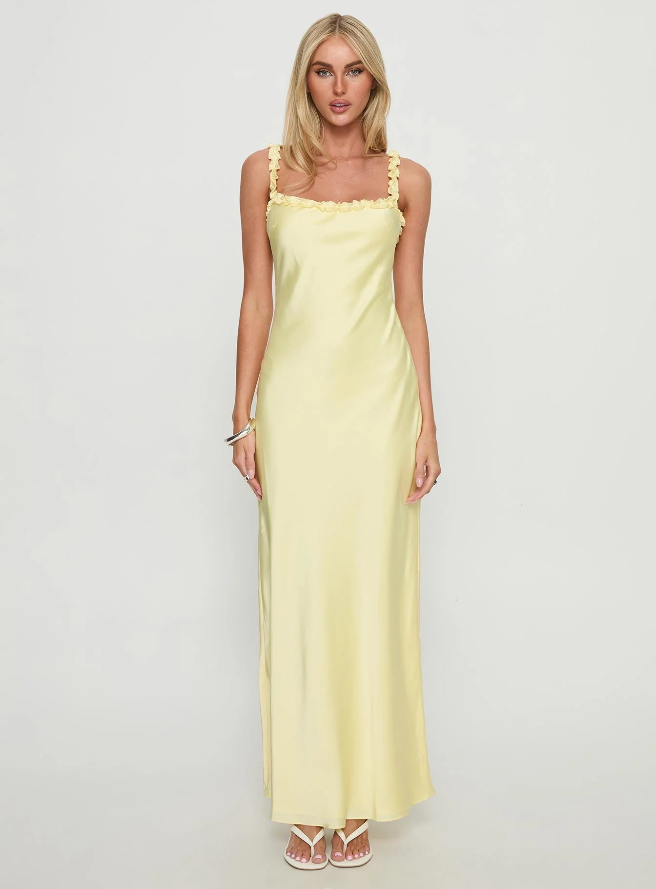 Everlea Frill Maxi Dress Yellow - Image 7
