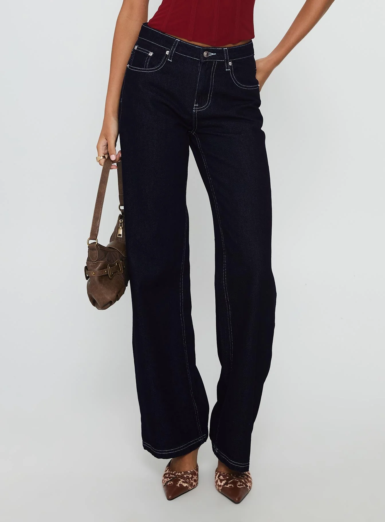 Everlong Mid Rise Straight Leg Jeans Indigo Wash - Image 2