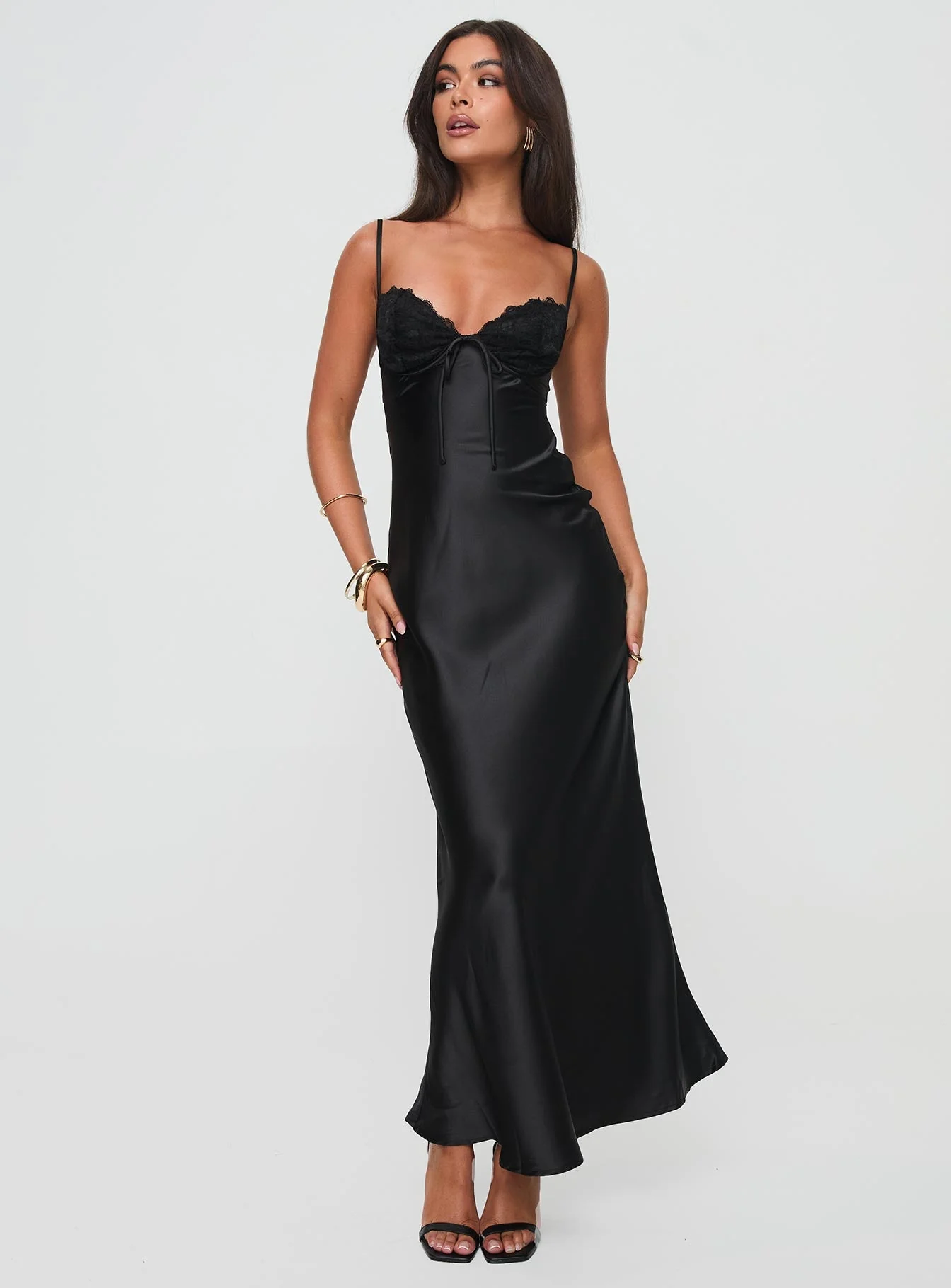 Fadyen Bias Cut Maxi Dress Black Petite - Image 8