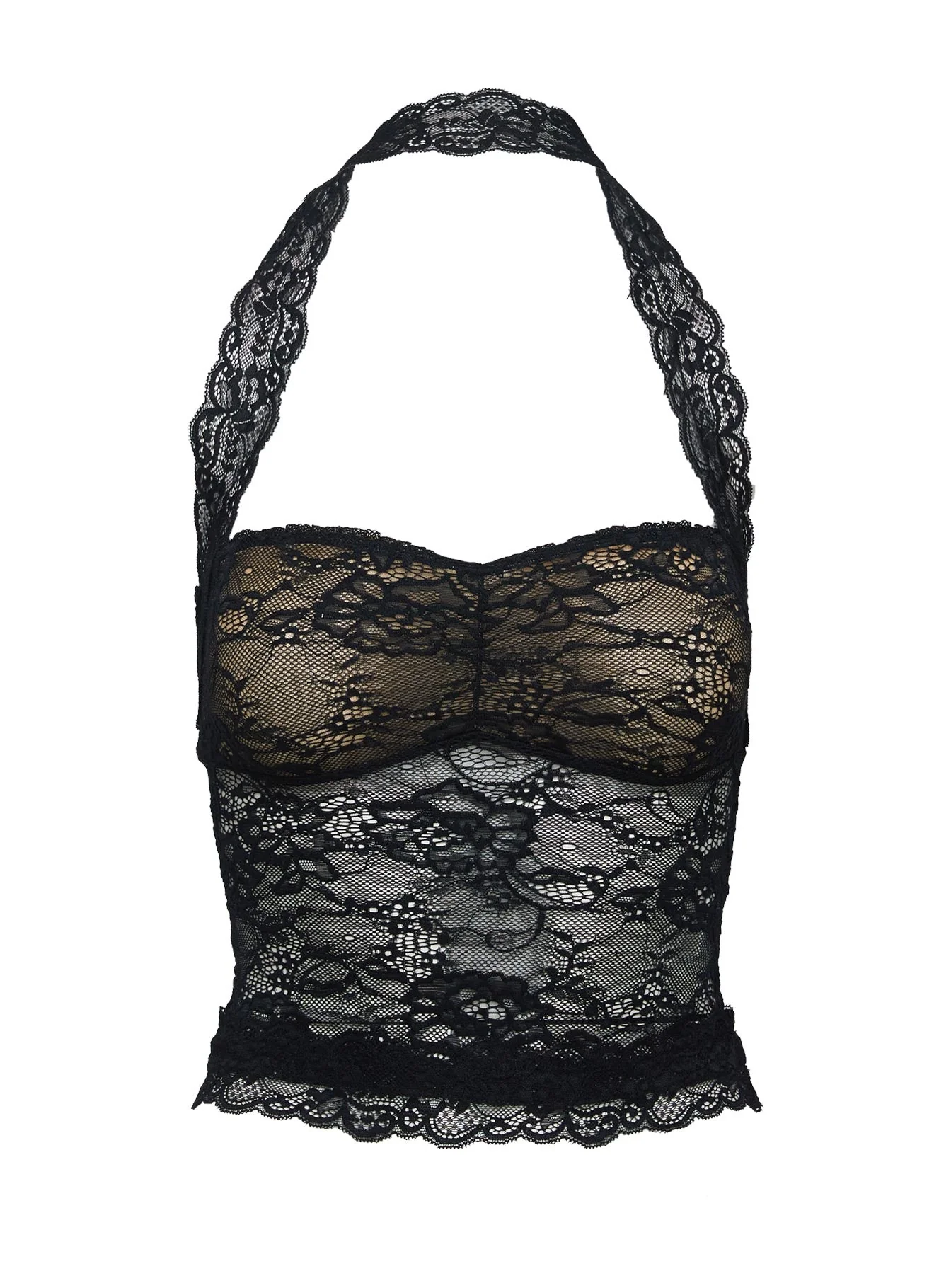 Fantasize Lace Halter Top Black - Image 7