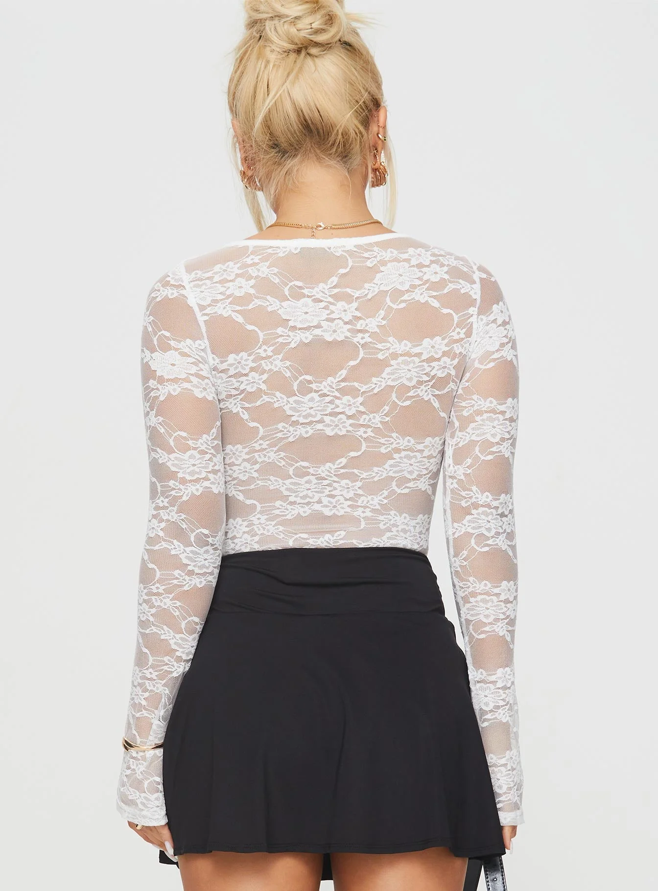 Feelix Long Sleeve Lace Bodysuit White - Image 5
