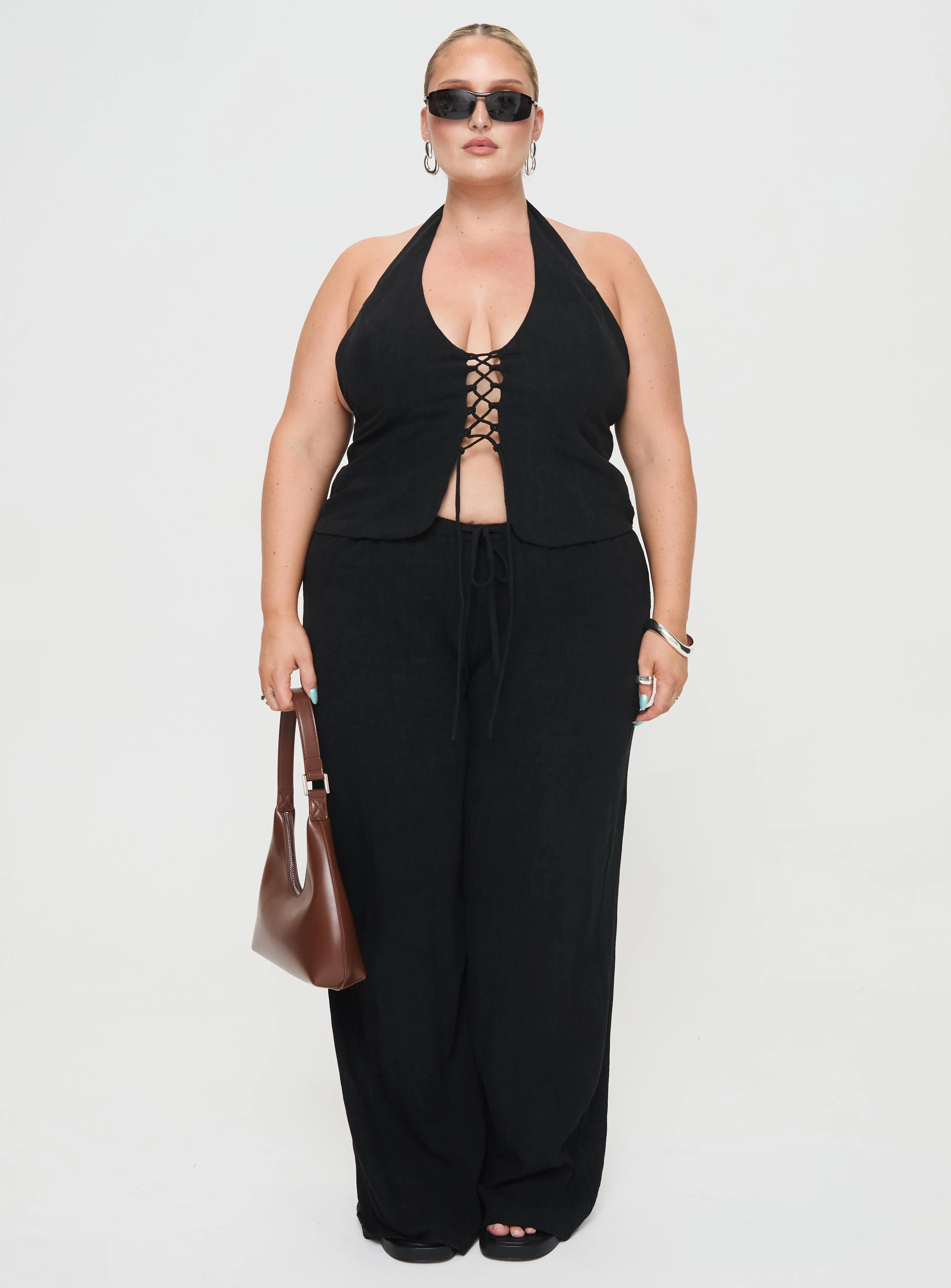 Felipe Linen Blend Pants Black Curve - Image 7