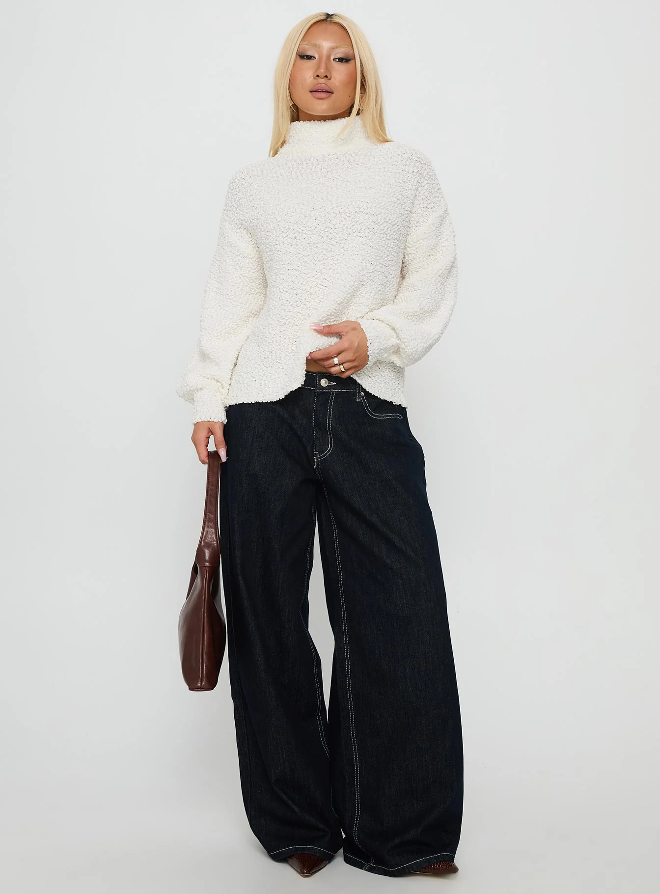 Feyre Boucle Jumper Ivory - Image 11