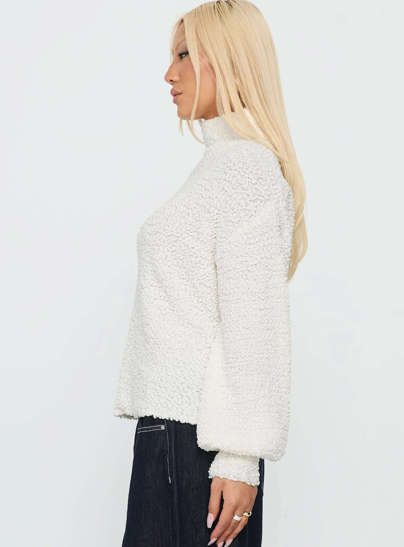 Feyre Boucle Jumper Ivory - Image 12
