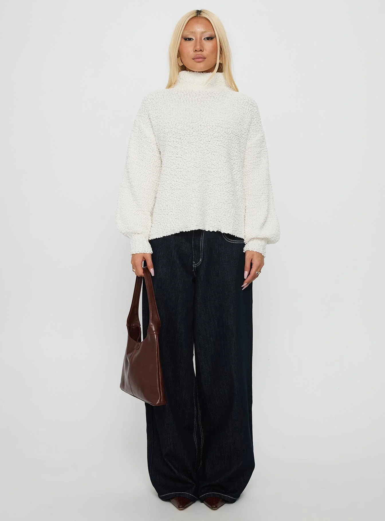 Feyre Boucle Jumper Ivory - Image 15
