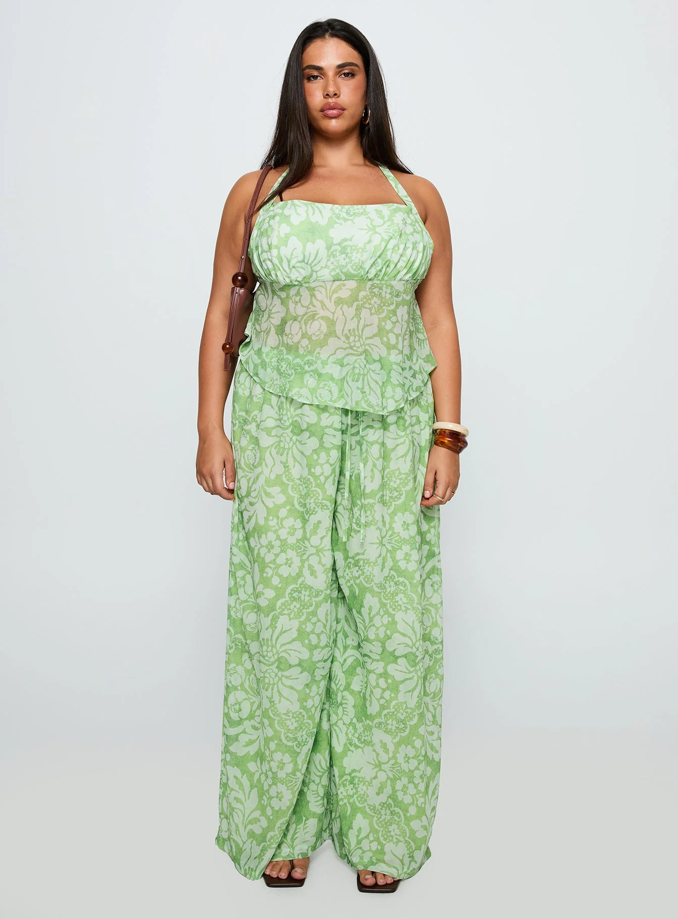 Finesse Pants Green Floral Curve - Image 7