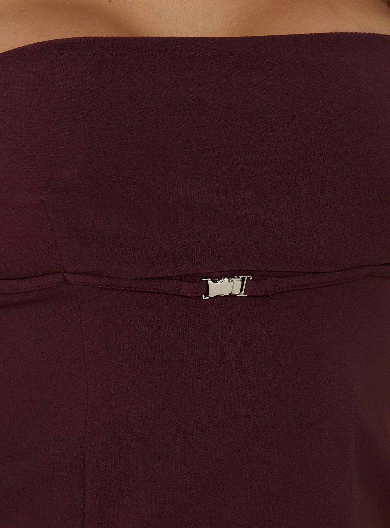 Flounce Strapless Top Plum - Image 6