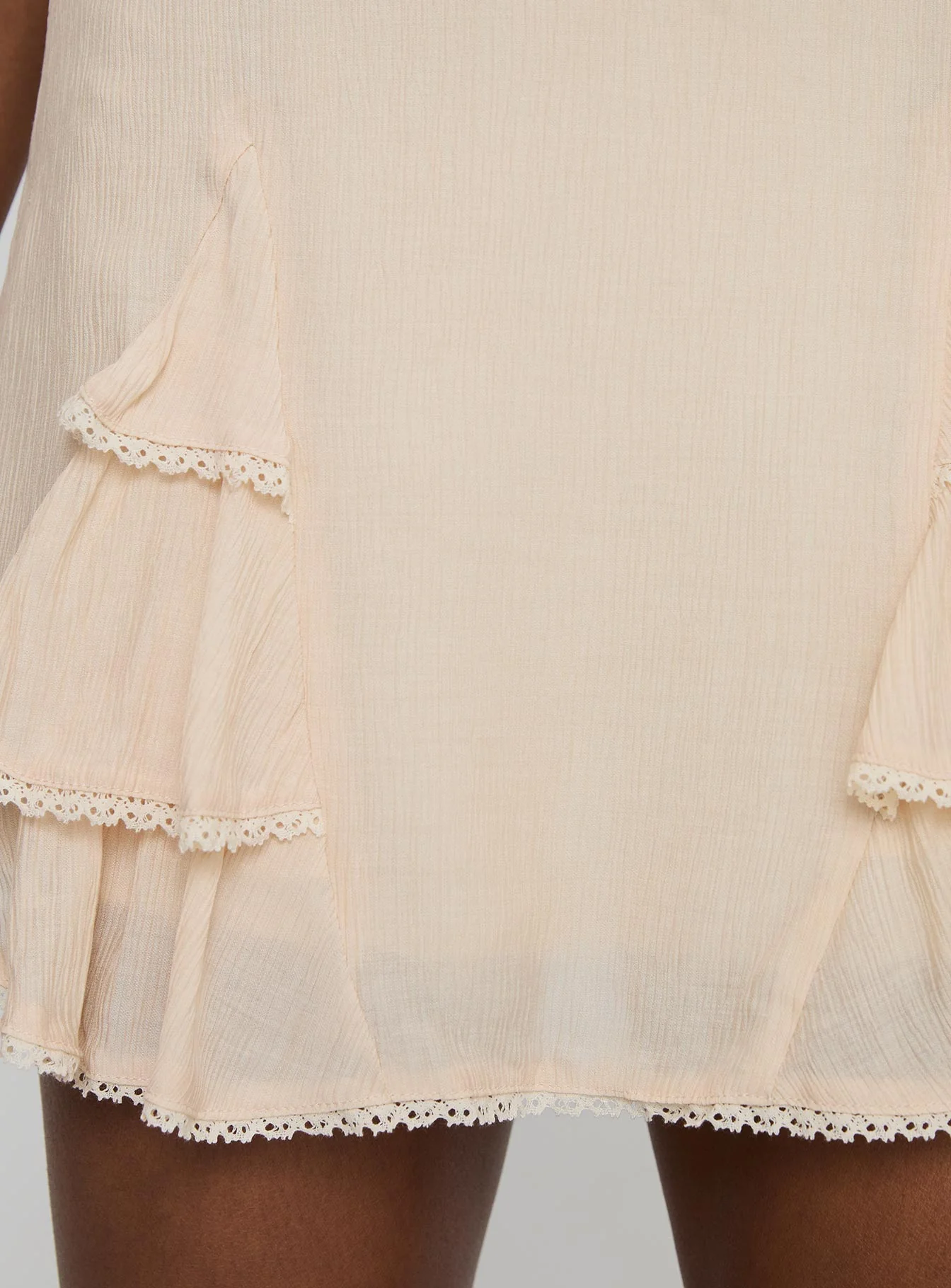 Foalie Ruffle Mini Skirt Beige - Image 6