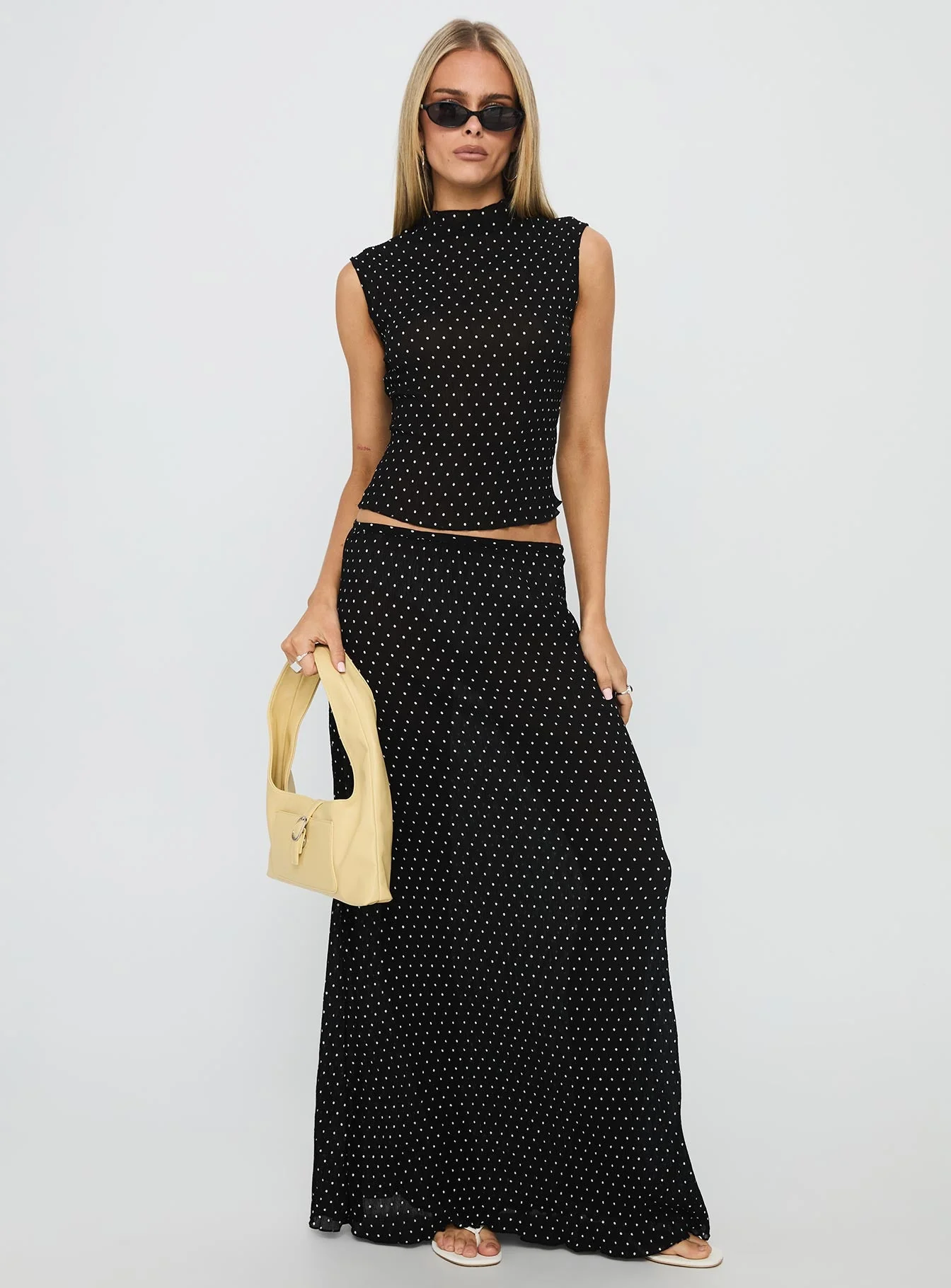 Ford Maxi Skirt Onyx Polka Dot - Image 3