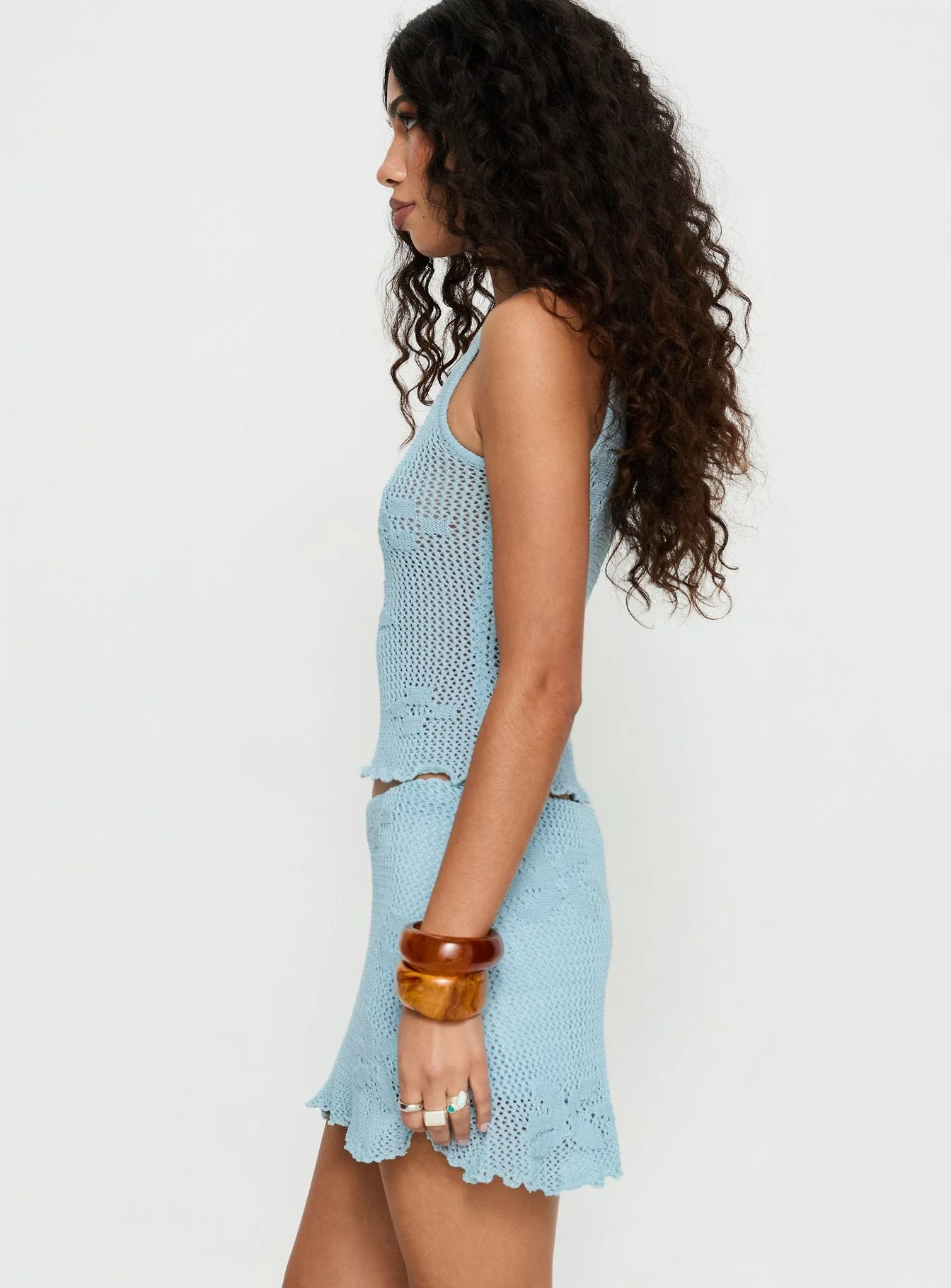 Gabriala Crochet Sleeveless Top Blue - Image 4