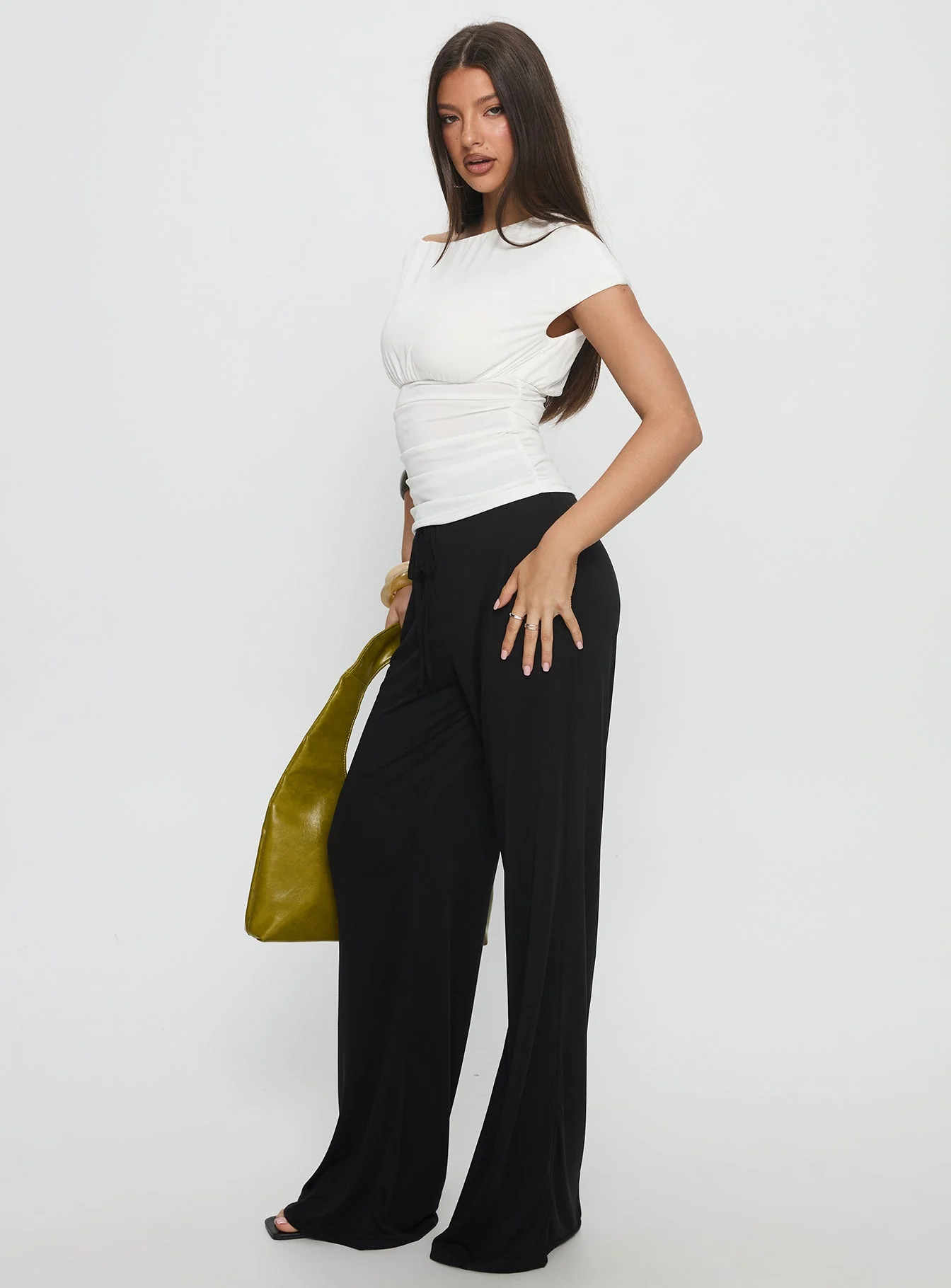 Gavrielle Jersey Wide Leg Pants Black - Image 4