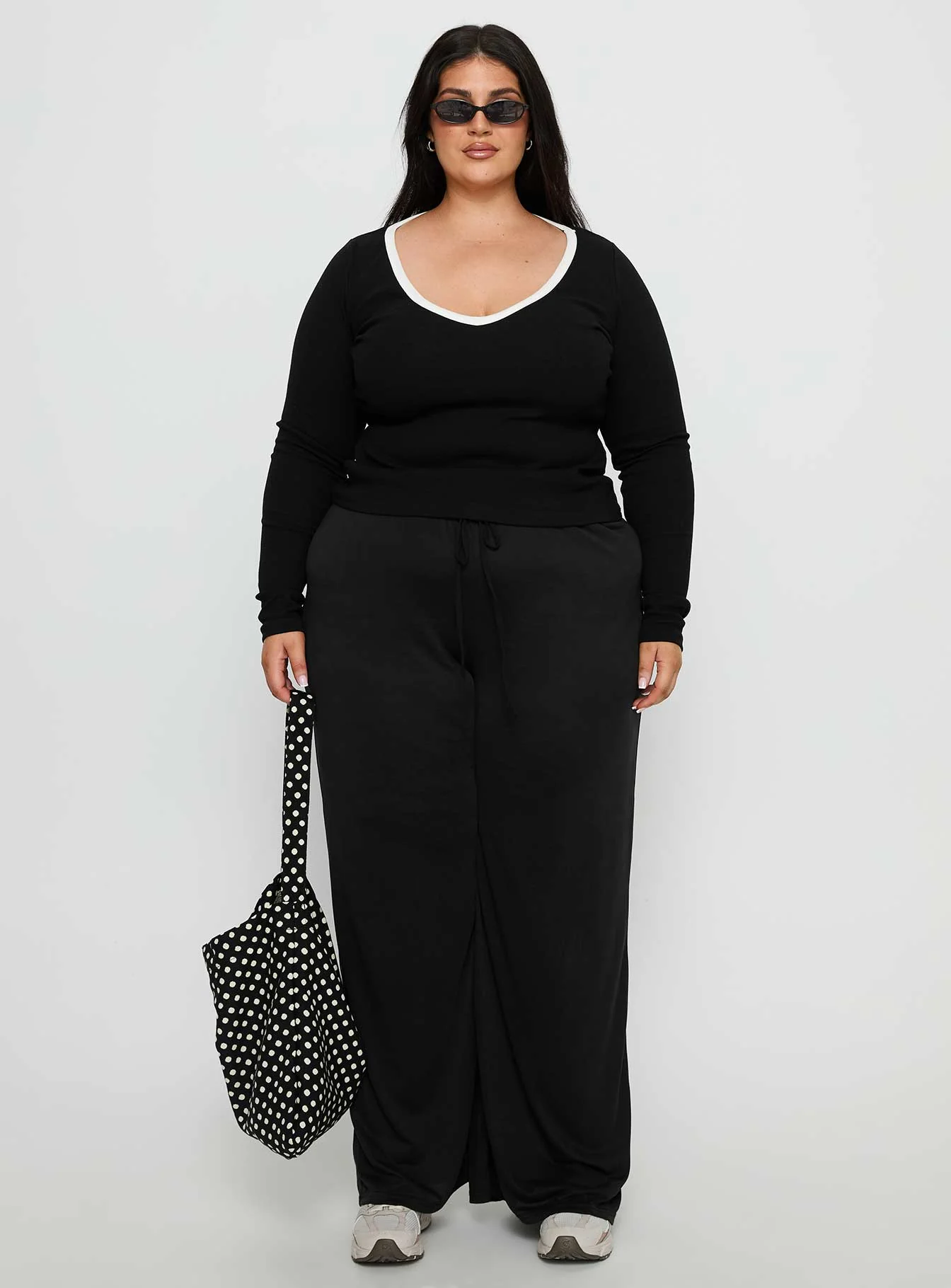 Gavrielle Jersey Wide Leg Pants Black Curve - Image 7