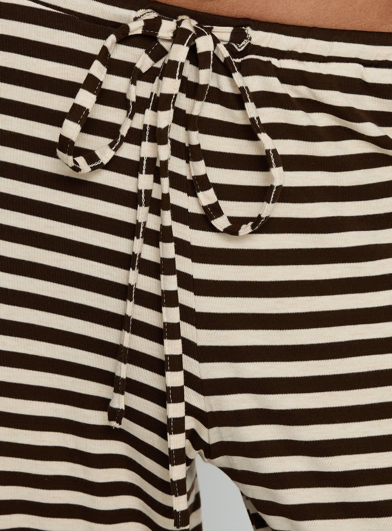 Gavrielle Jersey Wide Leg Pants Chocolate / Cream Stripe - Image 6