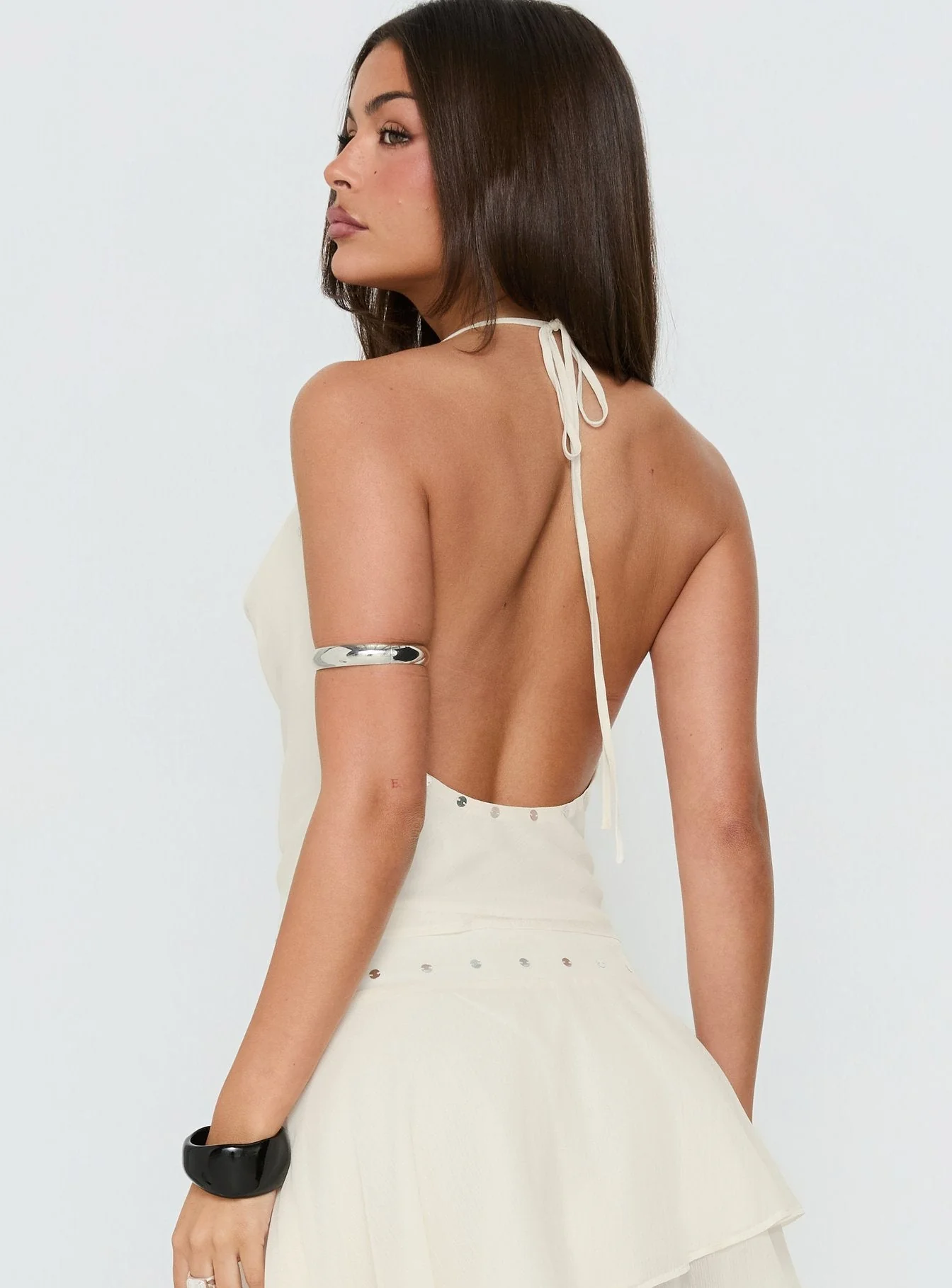 Gemmina Halter Sequin Top Cream - Image 5