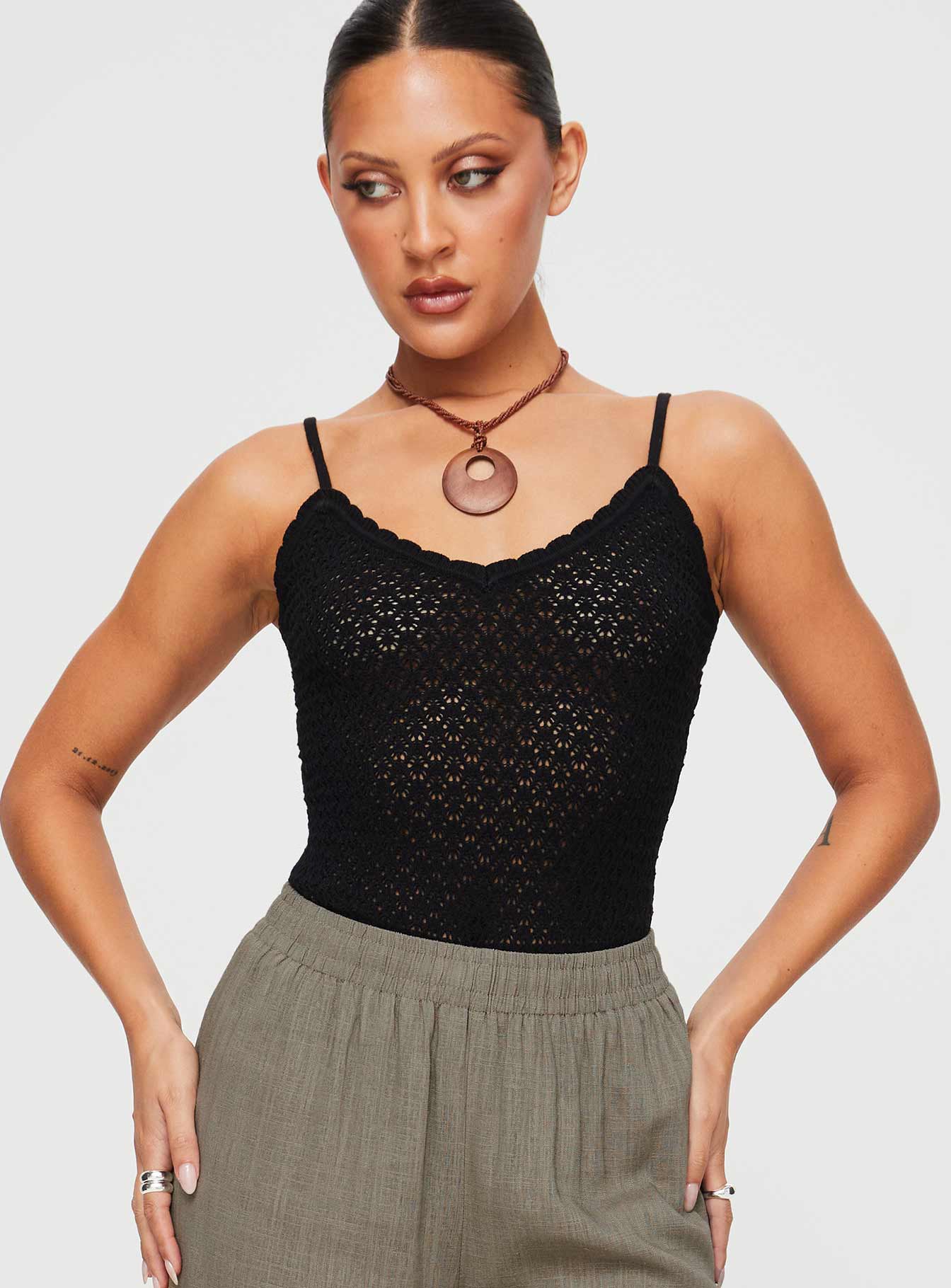 Going For It Knit Bodysuit Black - Image 2