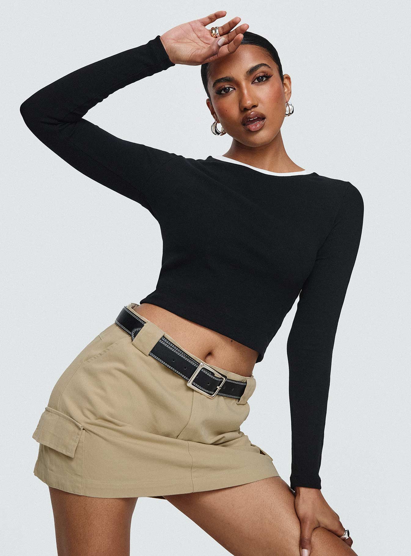 Gonzales Mini Skirt Beige - Image 8
