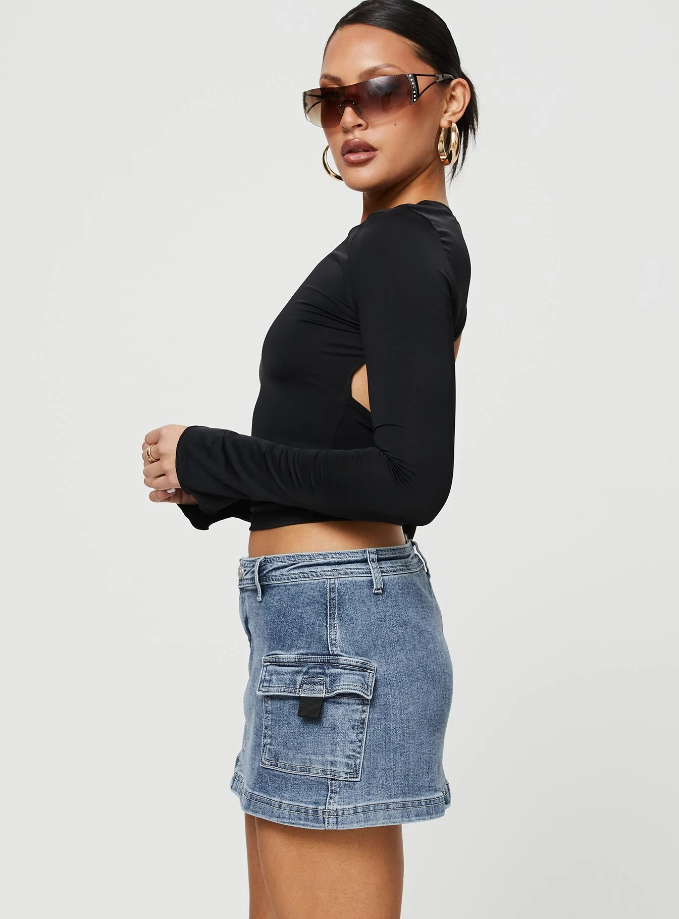 Grishea Low Rise Denim Skirt - Image 2