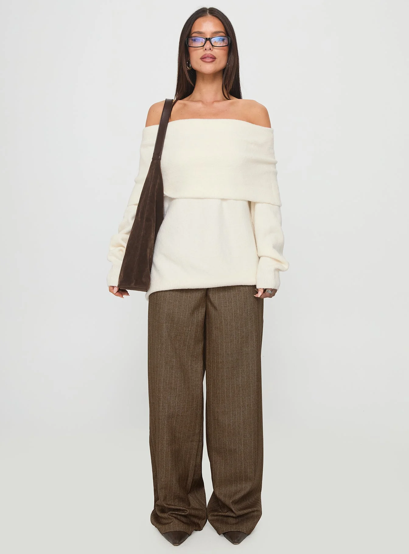 Halona Off Shoulder Knit Sweater Cream - Image 7