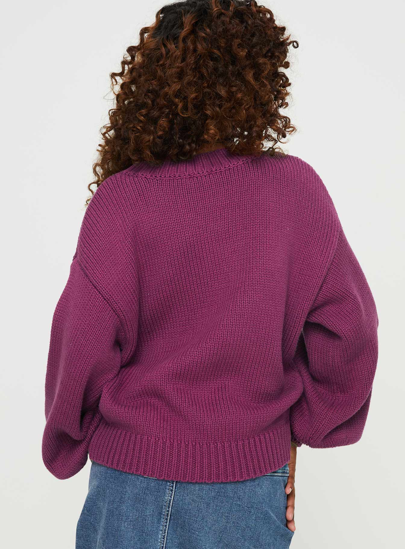 Harmony Knit Sweater Burgundy - Image 5