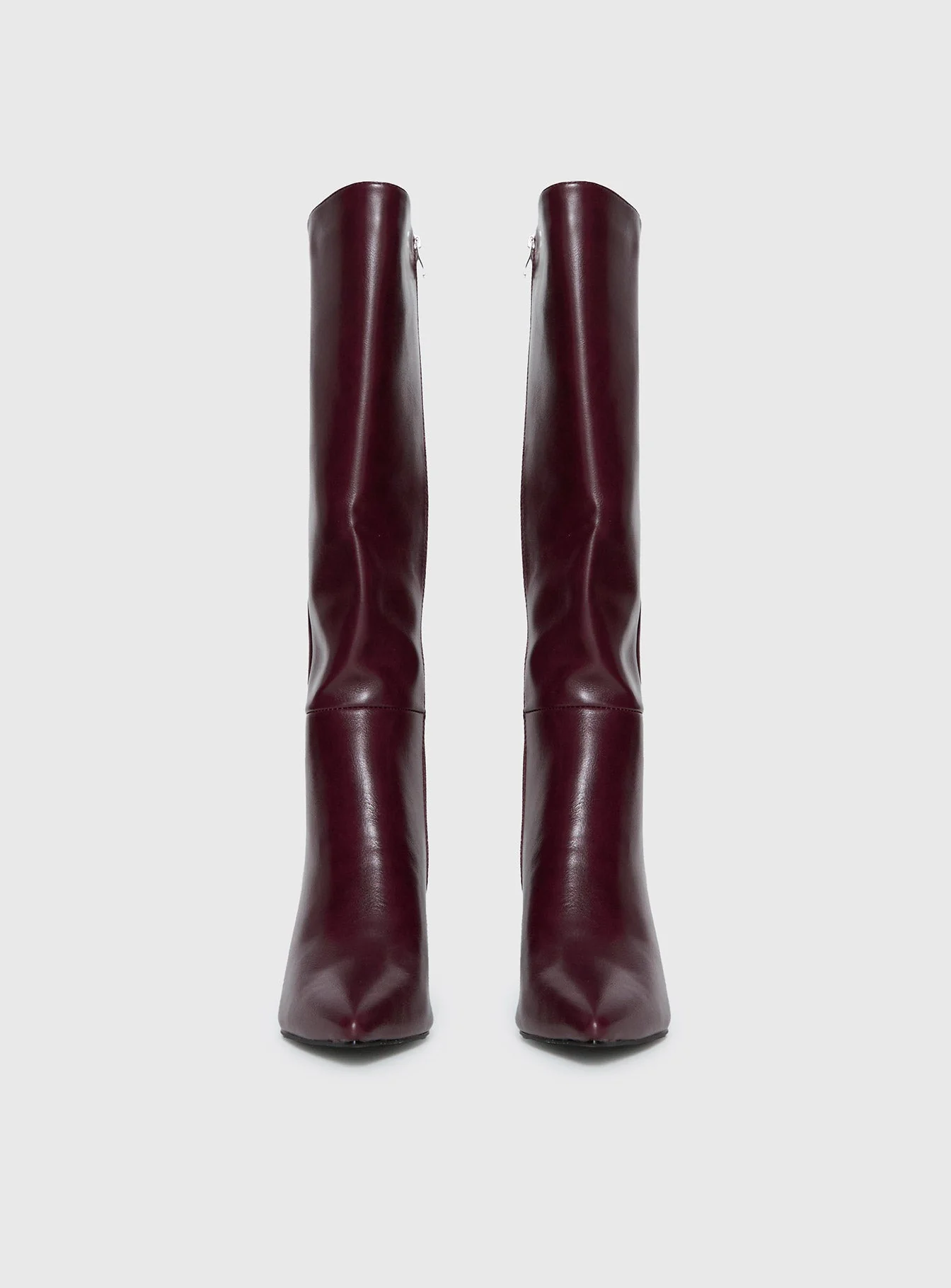 Harrie Knee High Boots Burgundy - Image 3