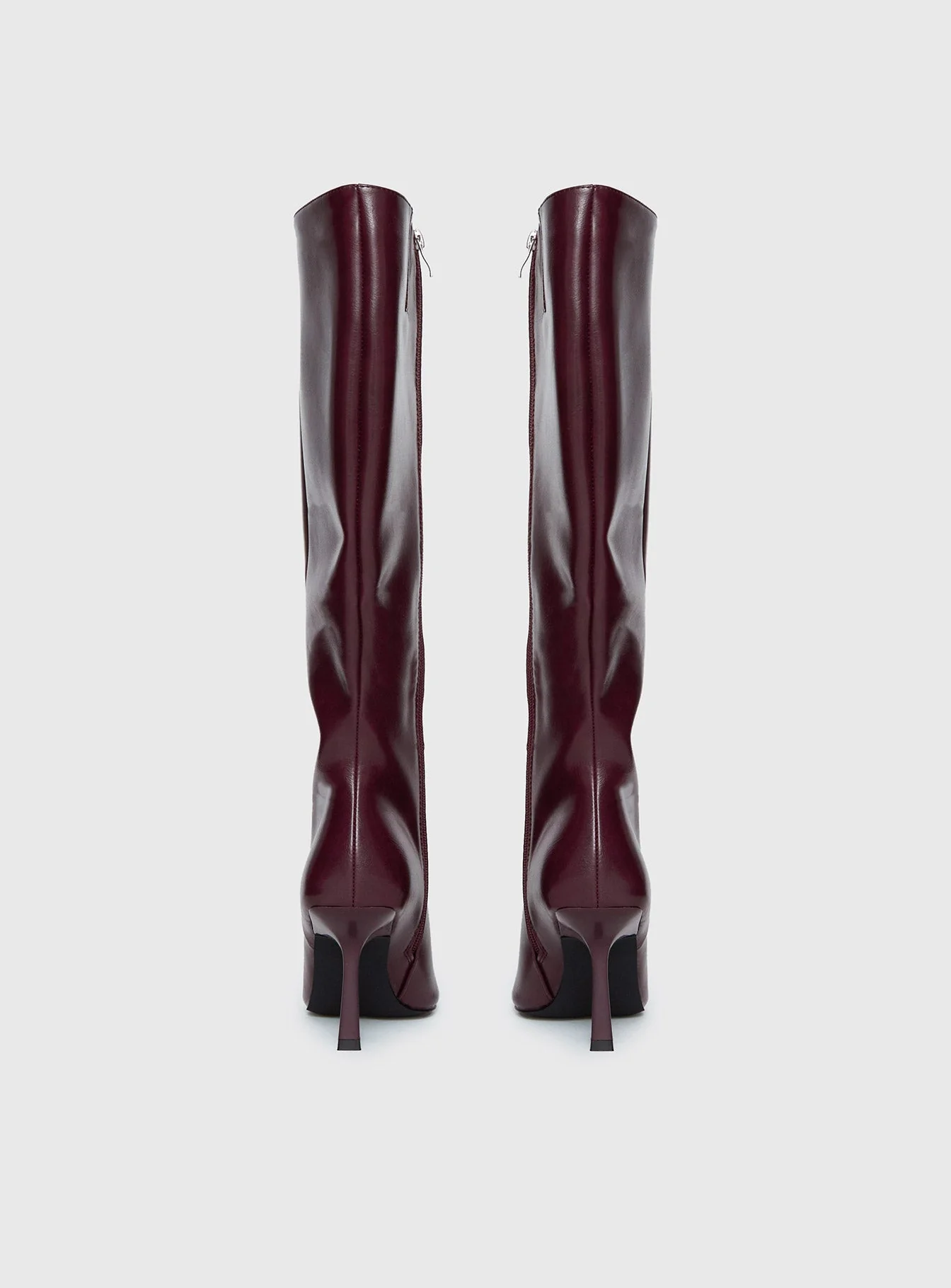 Harrie Knee High Boots Burgundy - Image 4