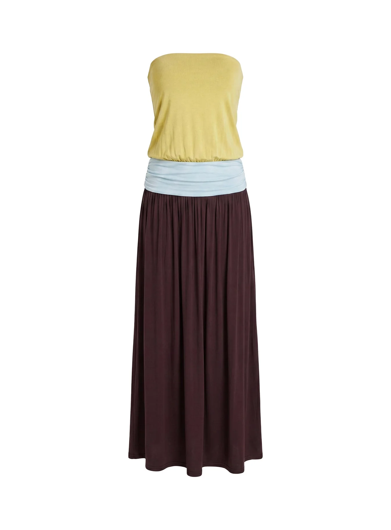 Heart Swarm Colour Block Strapless Maxi Dress Multi - Image 10