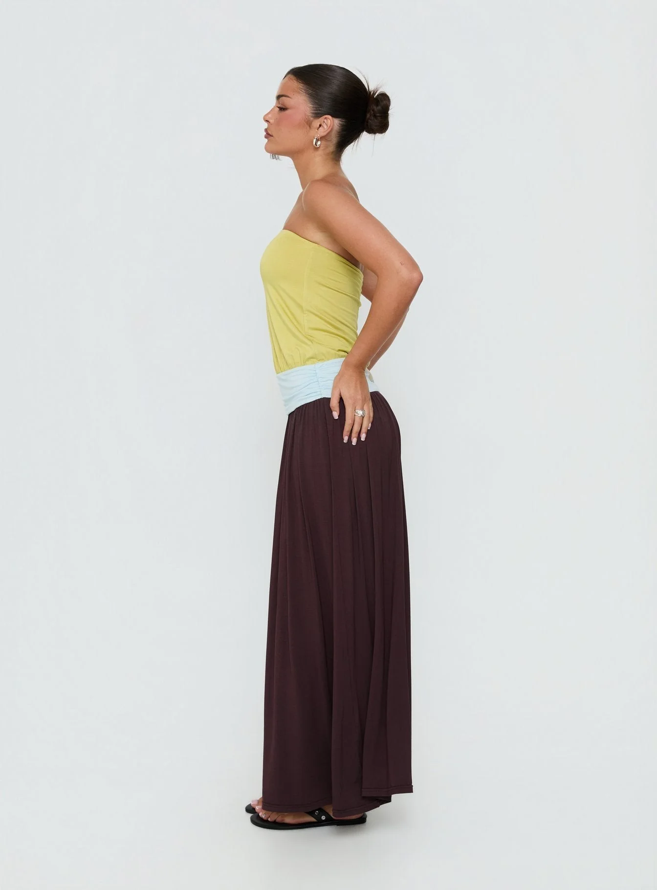 Heart Swarm Colour Block Strapless Maxi Dress Multi - Image 4