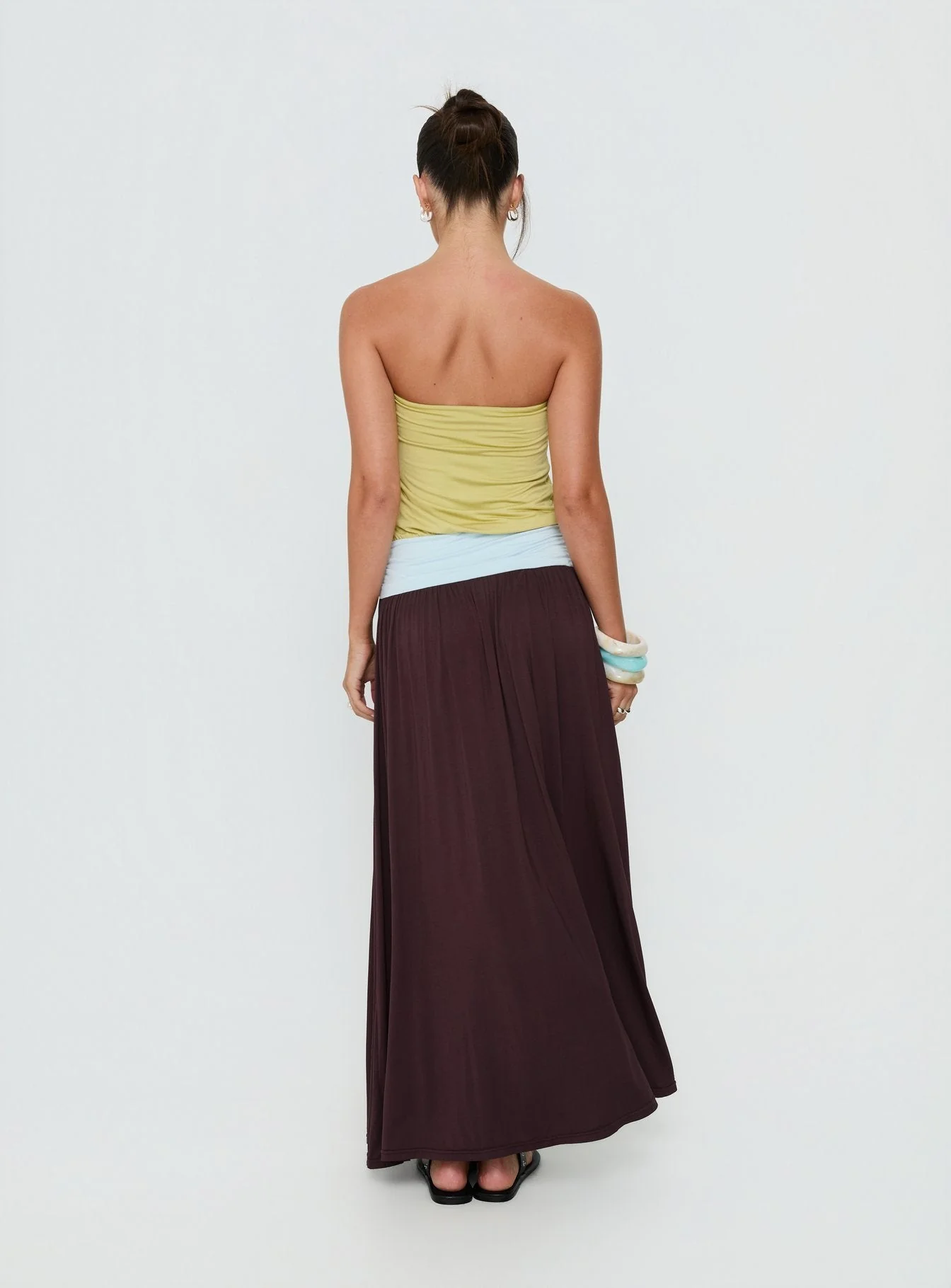 Heart Swarm Colour Block Strapless Maxi Dress Multi - Image 5