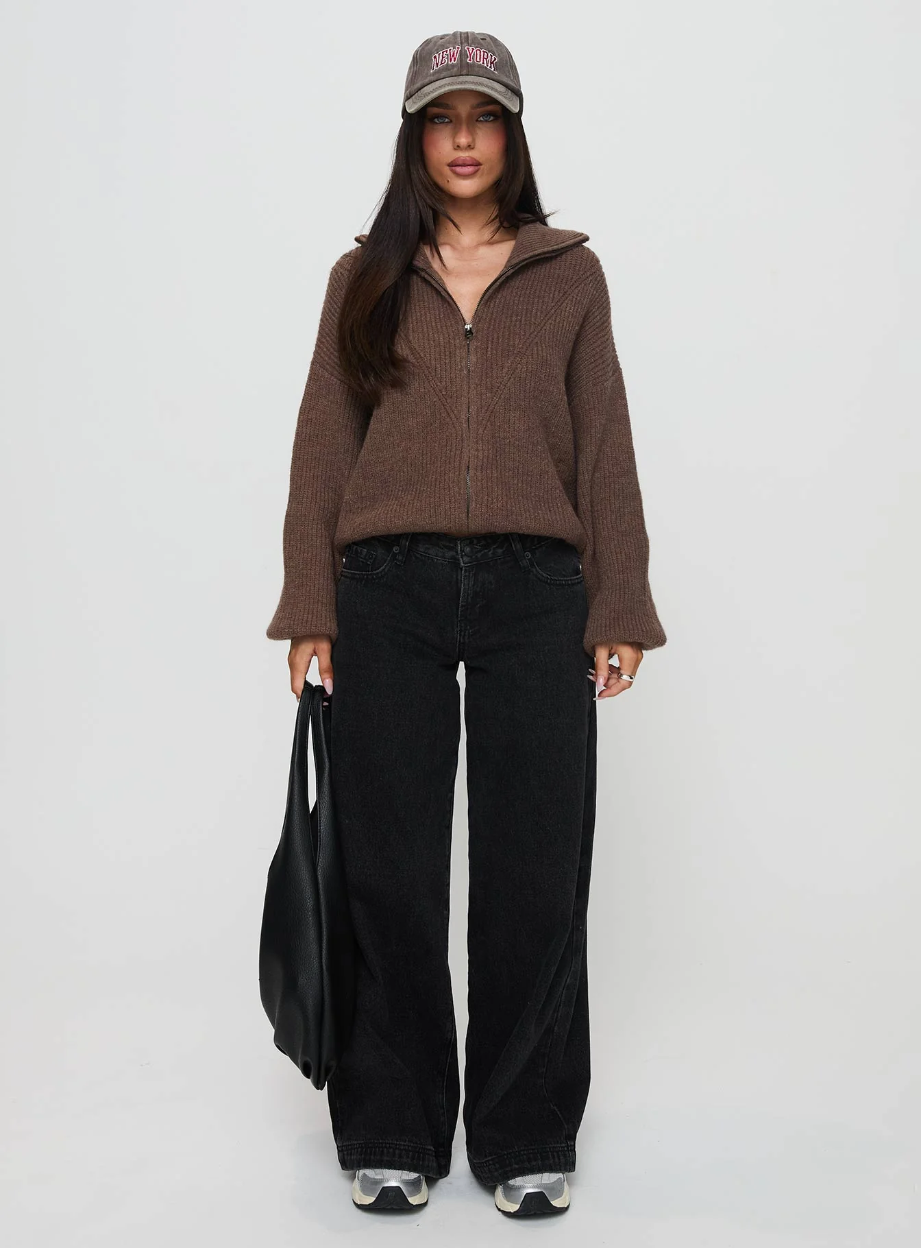 Hertford Zip Through Knit Sweater Brown - Image 7