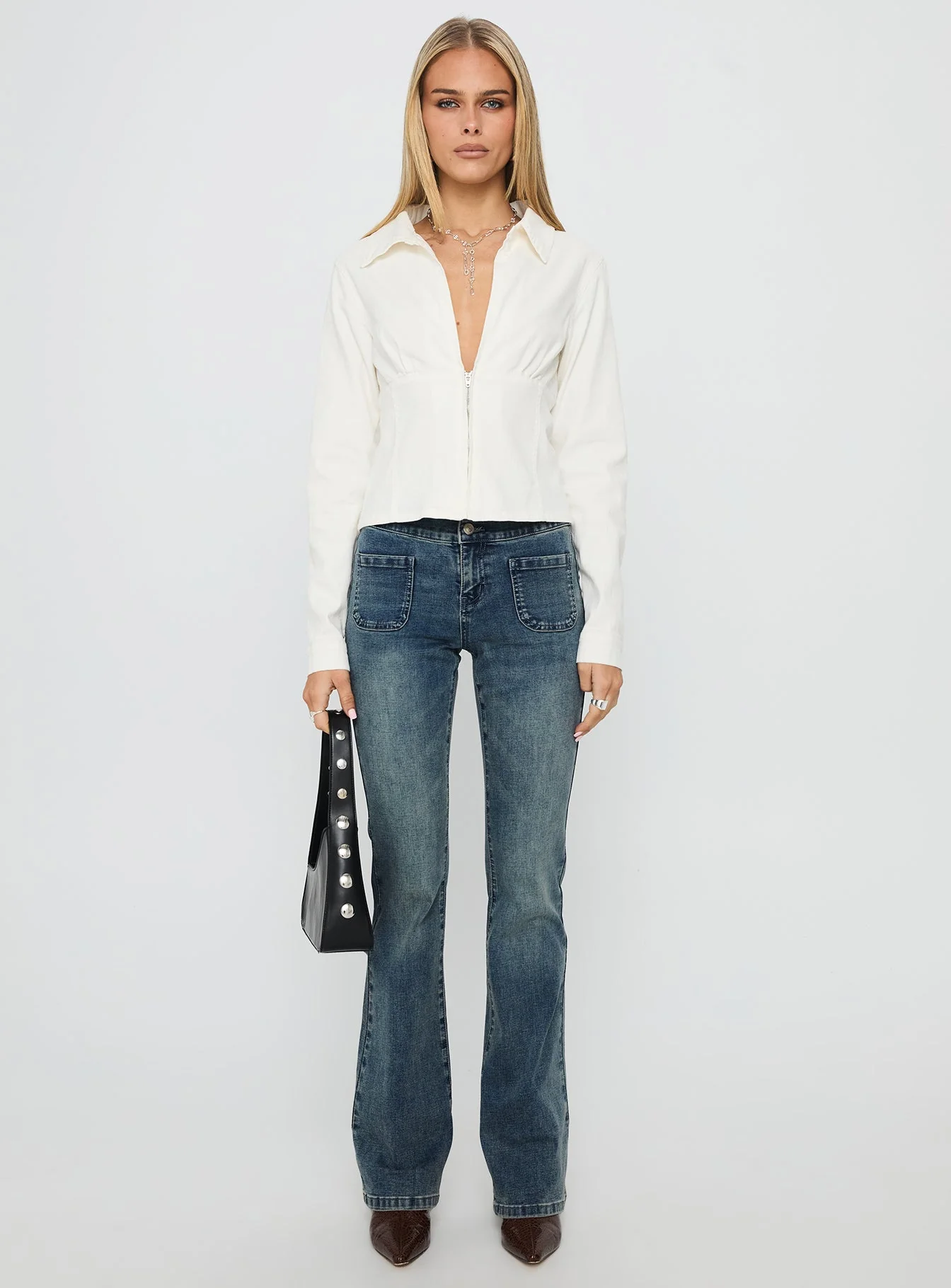 High Tide High Rise Bootleg Jeans Blue - Image 7