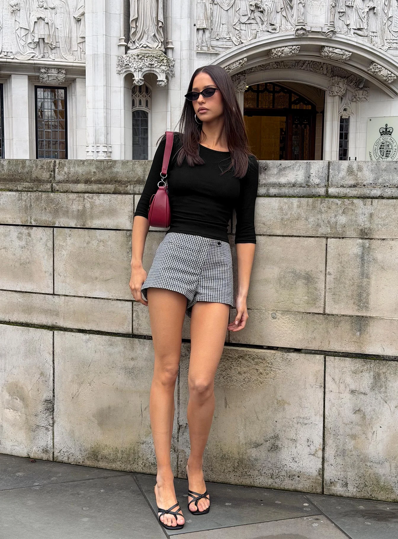 Hot Commodity Micro Shorts Black Gingham - Image 13