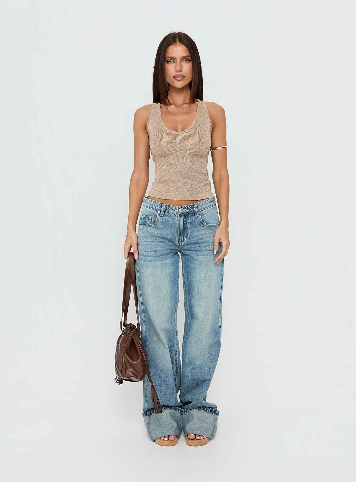 How To Live Tank Top Gold Glitter - Image 6