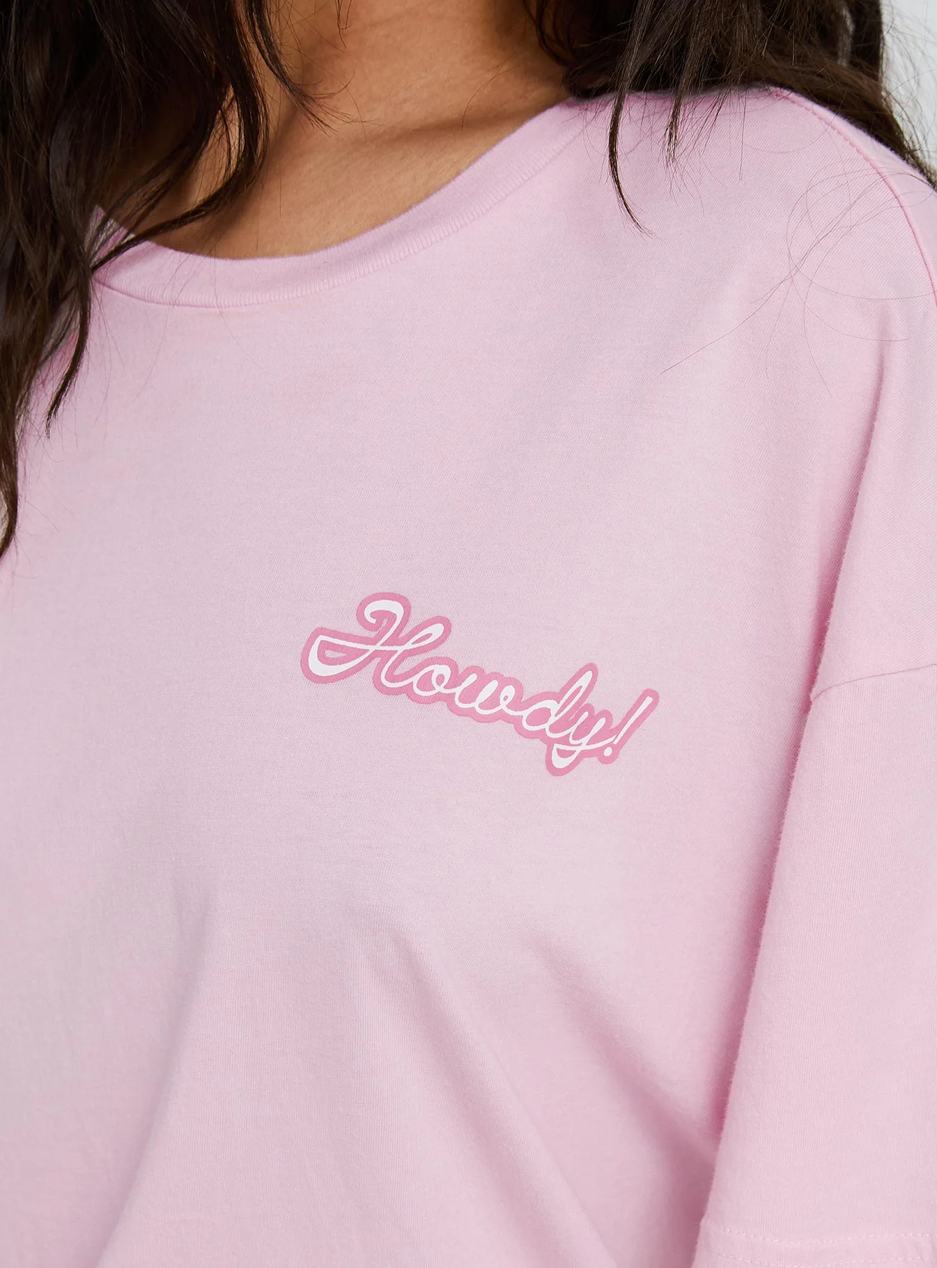 Howdy Partner Oversized Graphic Tee Pink - Image 6
